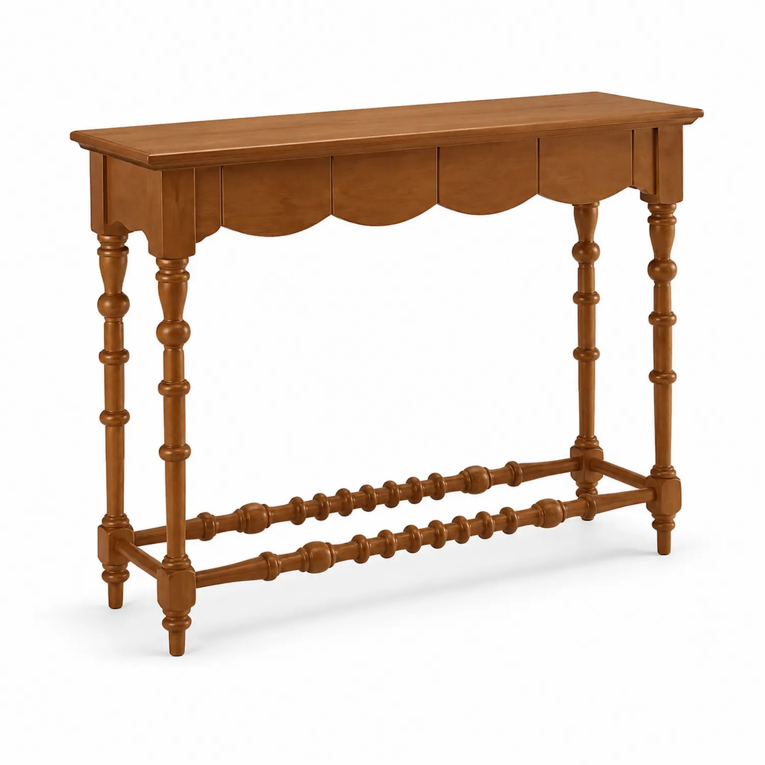 Consolle in legno marrone con gambe tornite-Casnidolor