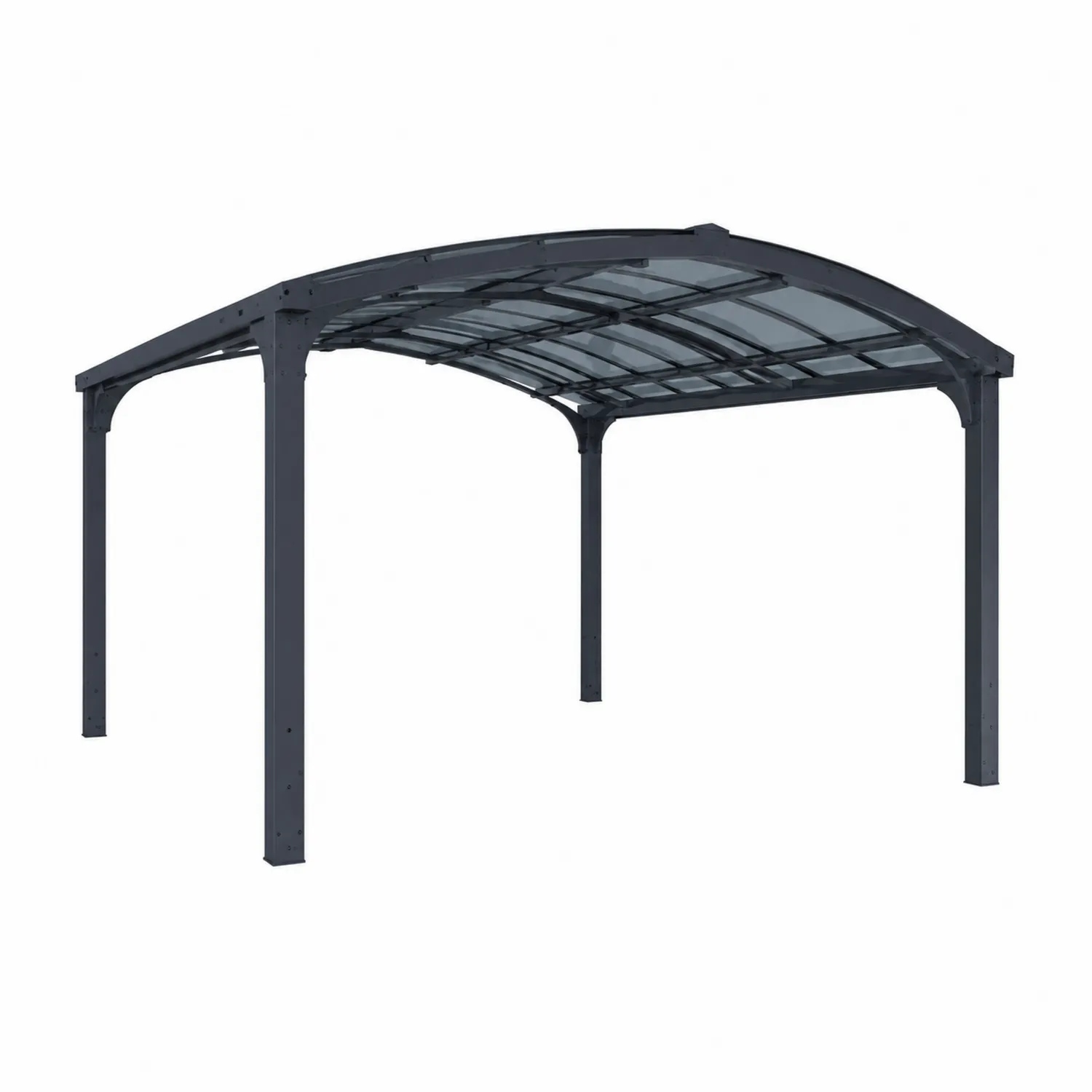 Tettoia per auto in metallo e policarbonato grigio scuro 500x300x250 cm-Casnidolor