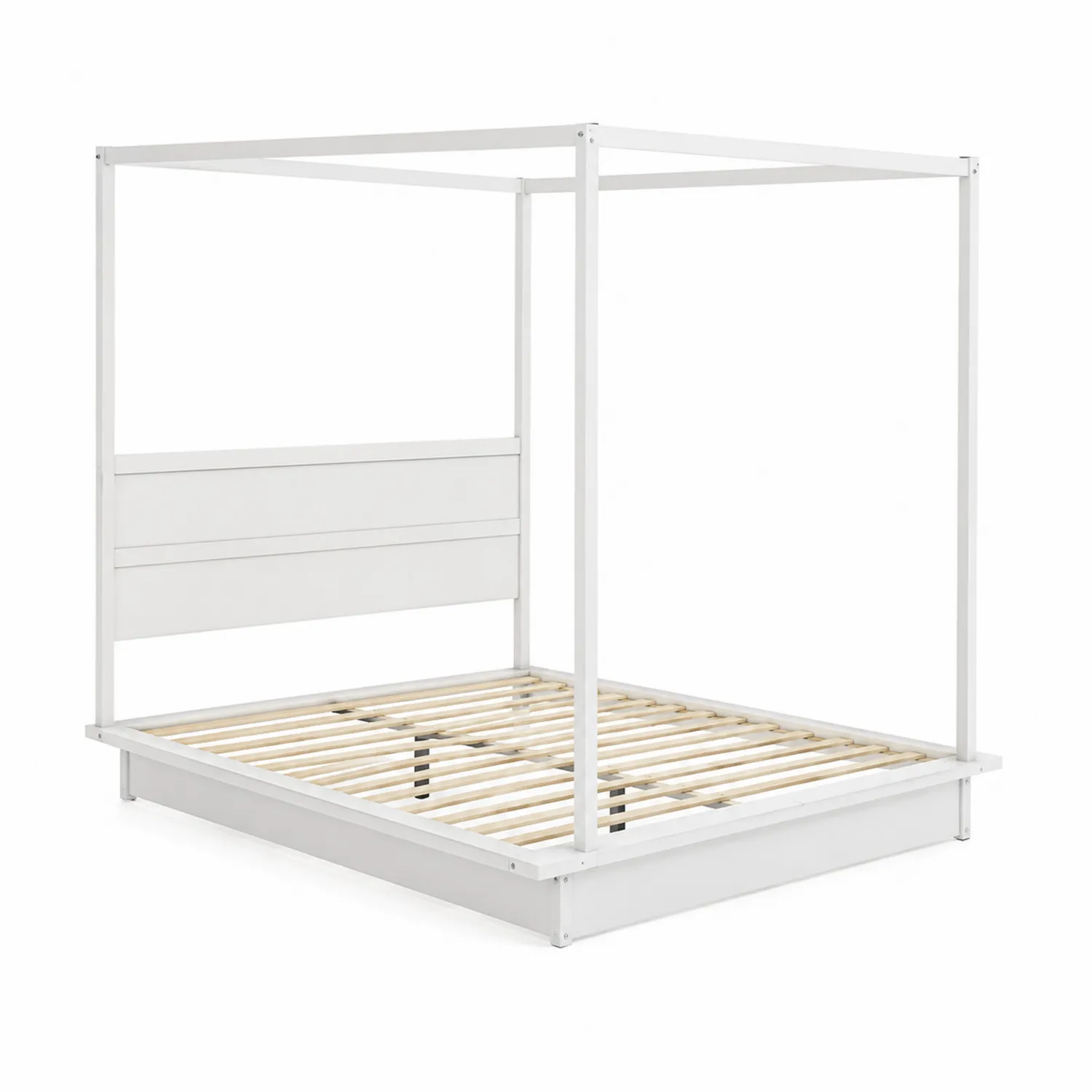 Letto a baldacchino in metallo bianco 200x160 cm-Casnidolor