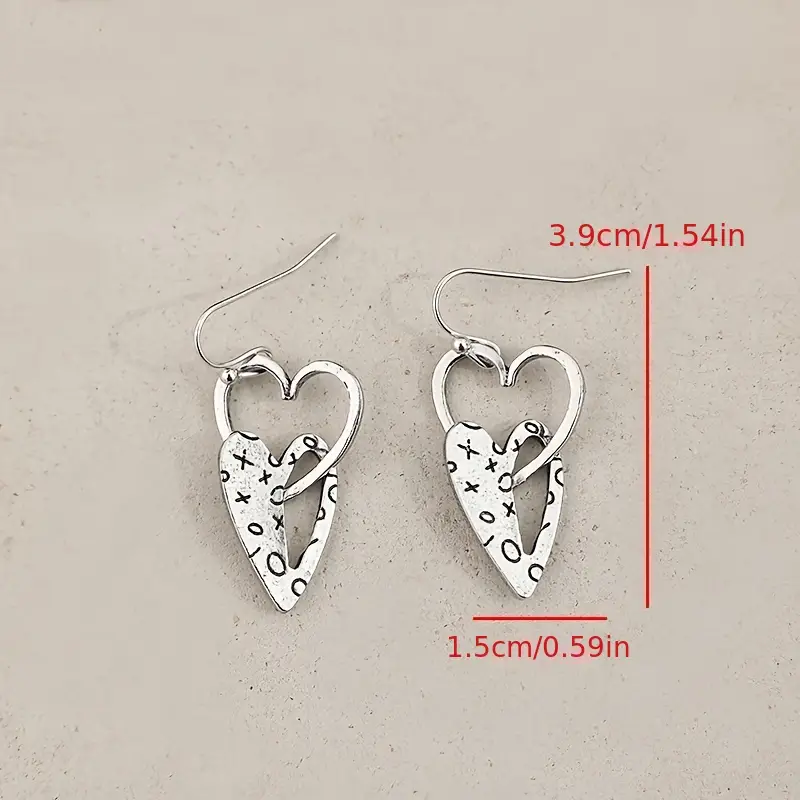 pair of new valentines day hollow creative alloy earrings 5