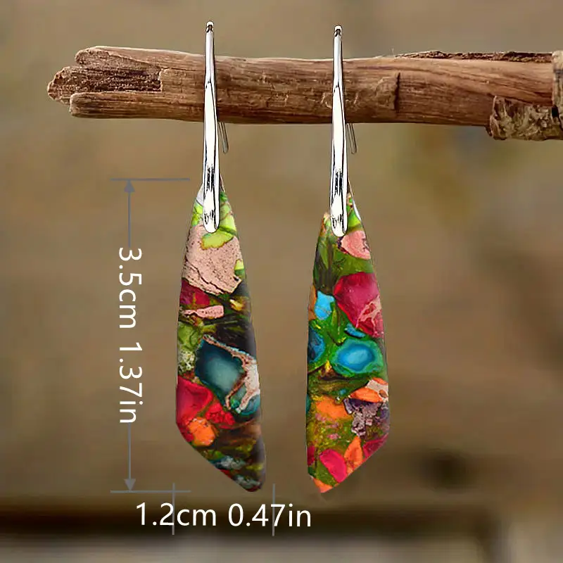 2pcs fashion retro earrings imitation turquoise earrings bohemian earrings jewelry womens earrings jewelry birthday anniversary gift for lovers valentines day earrings gift 0
