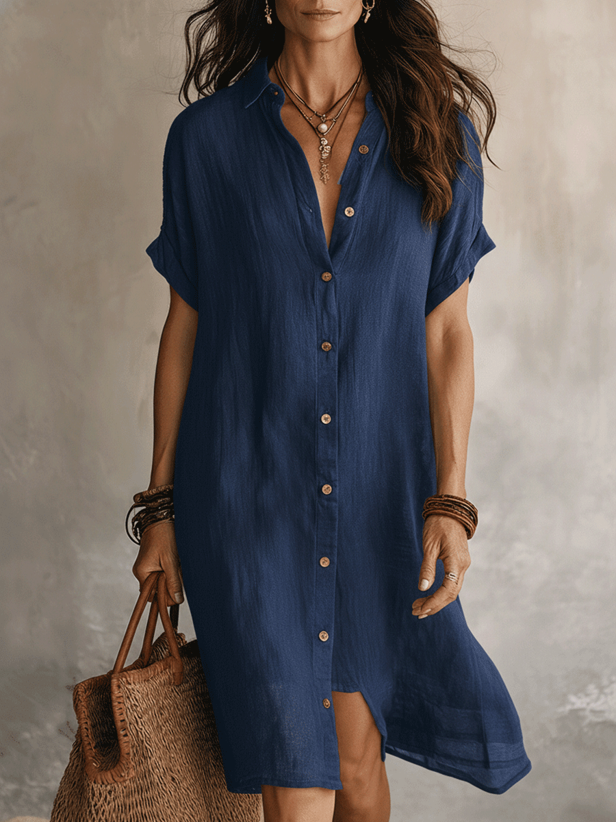 🌿Comfortable Casual Fresh Linen Shirt Dress