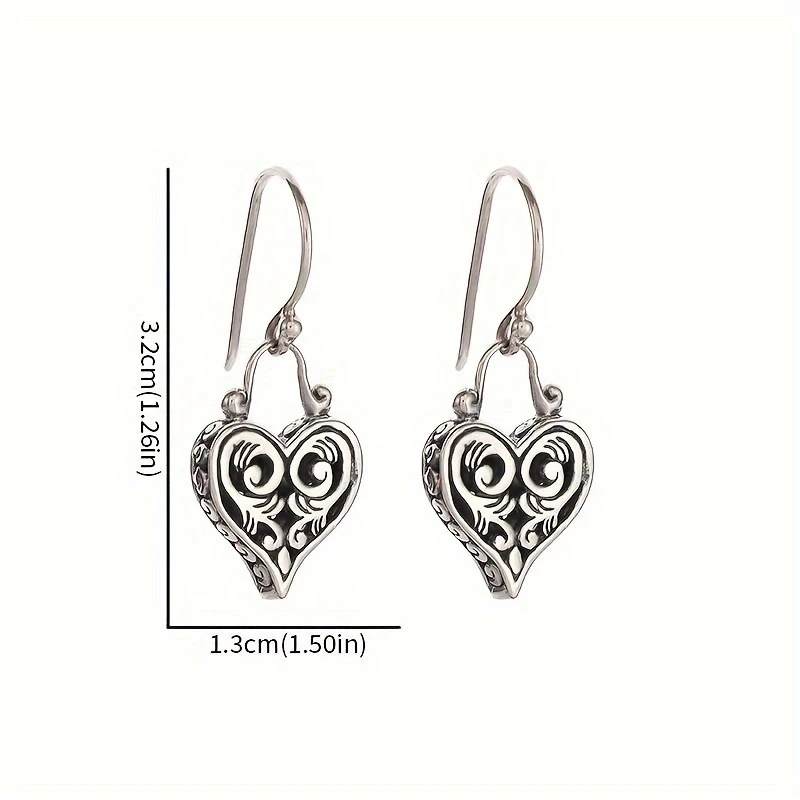 vintage elegant heart pattern pendant earrings hypoallergenic earrings womens fashion high quality clothing accessories gifts 4