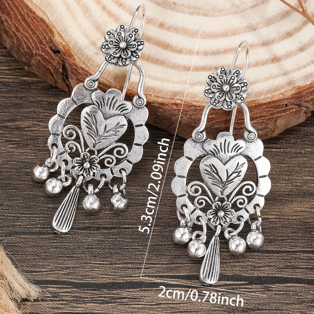 1 pair of fashionable creative retro niche design bohemian style earrings suitable for womens 3