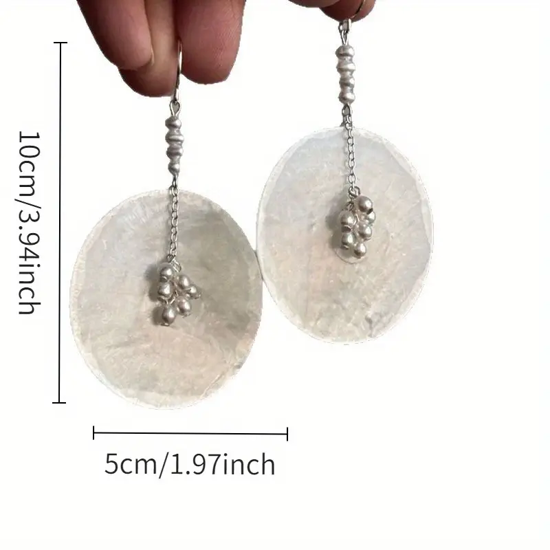 1 pair of french luxury pearl pendant earrings niche design exquisite wind female ear jewelry 4