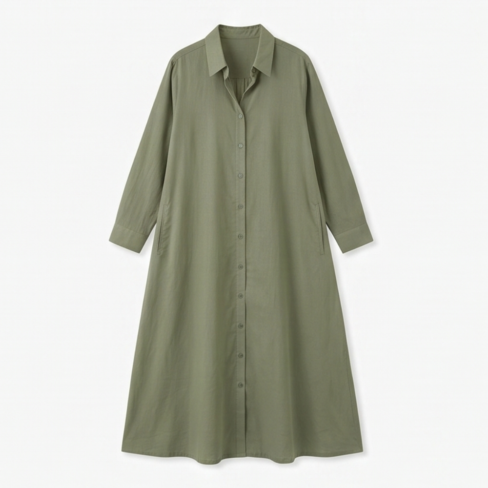 Effortless Maxi Shirt Dress with Pockets