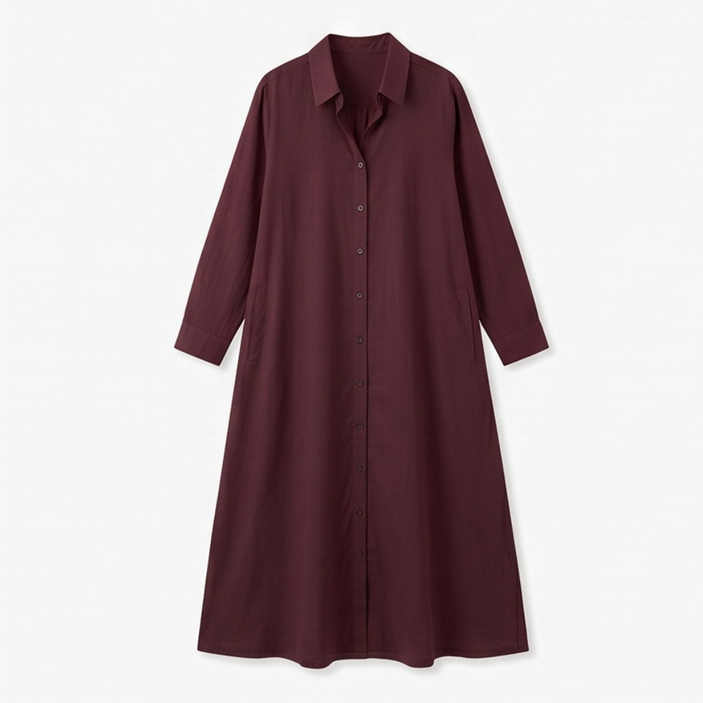Effortless Maxi Shirt Dress with Pockets