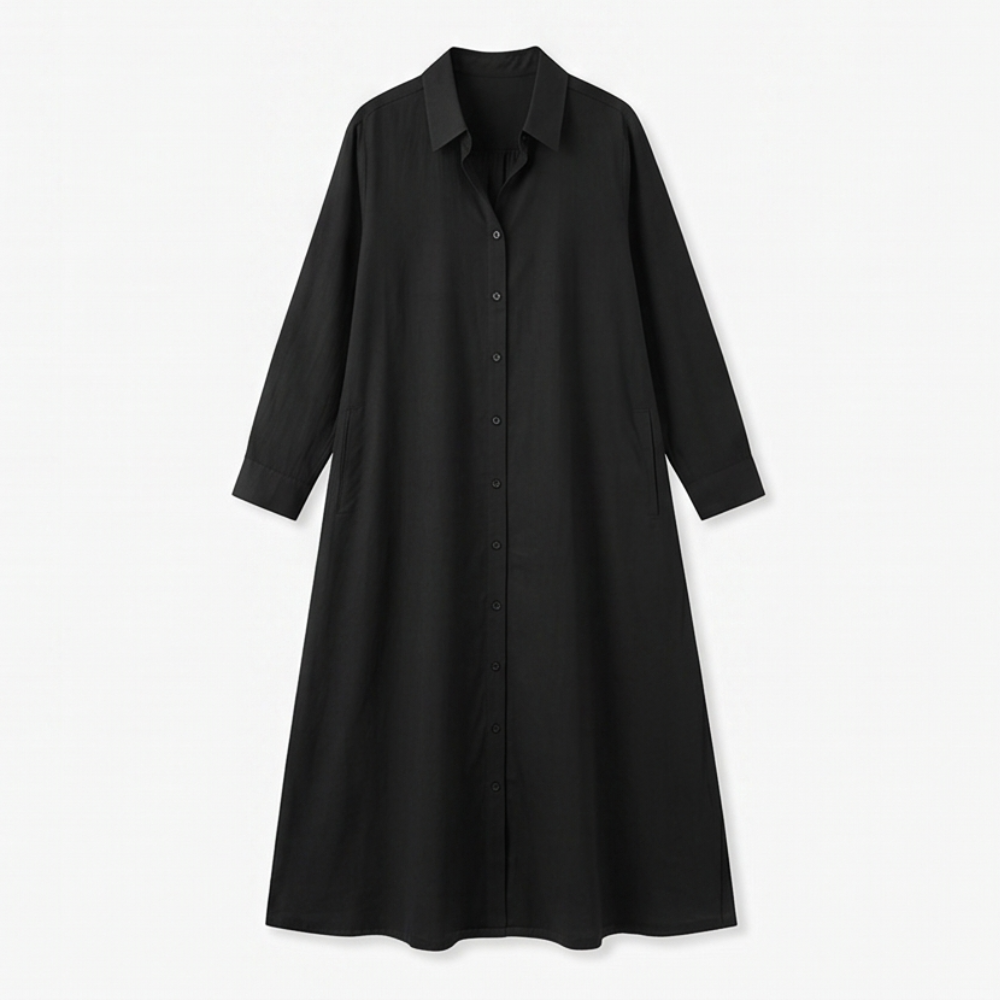 Effortless Maxi Shirt Dress with Pockets