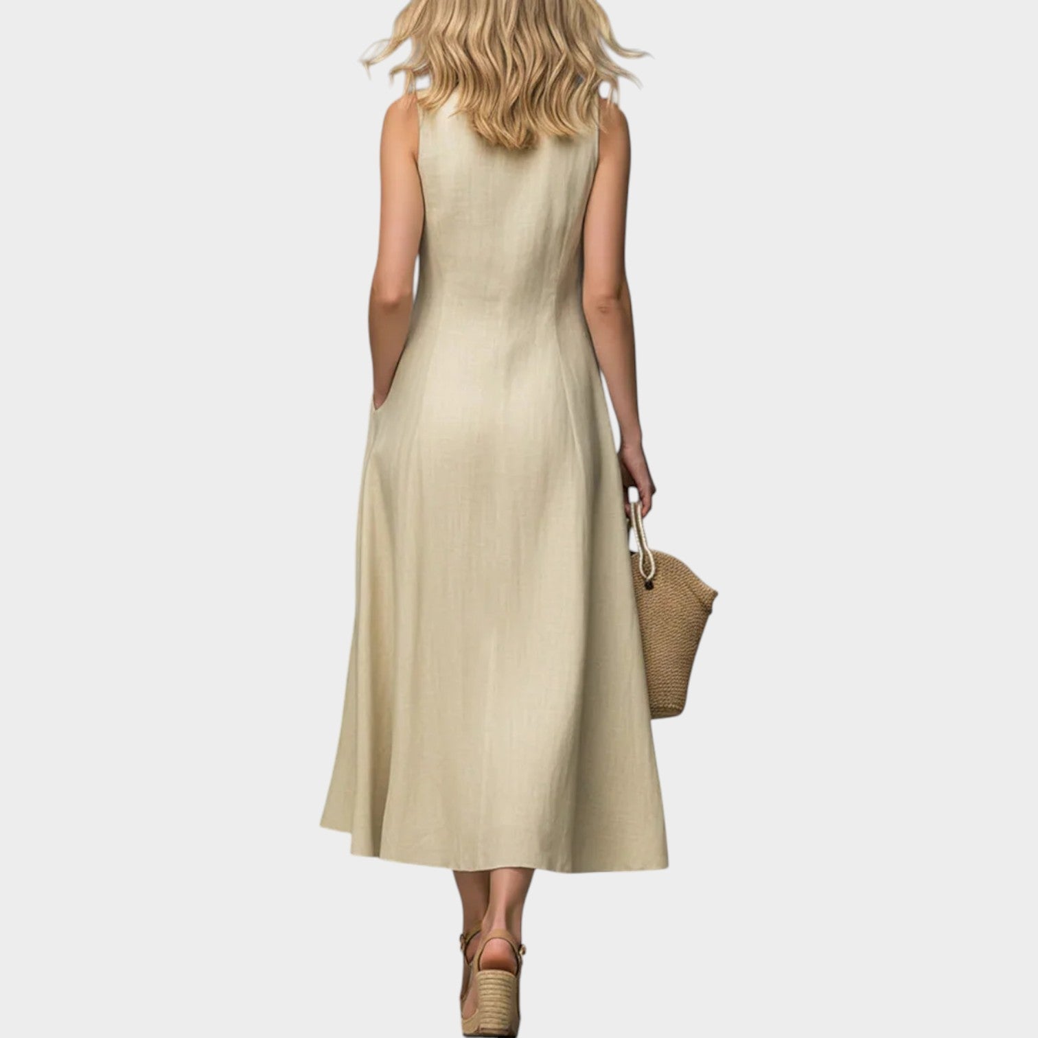 🌿Comfortable Casual Asymmetrical Button Midi Dress