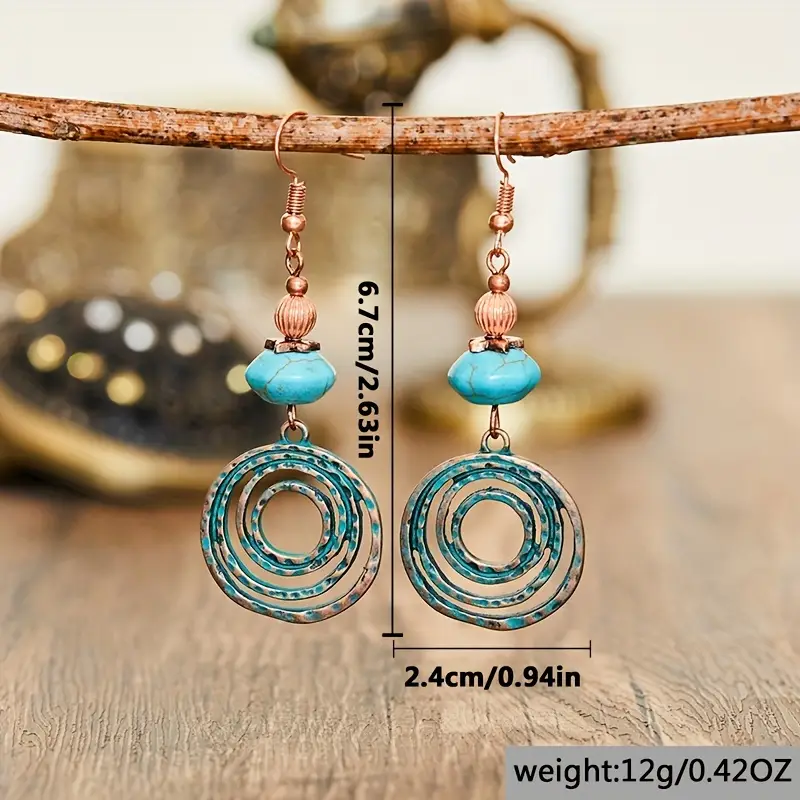 1pair bohemian simple geometric round drop earrings for men party gift 1