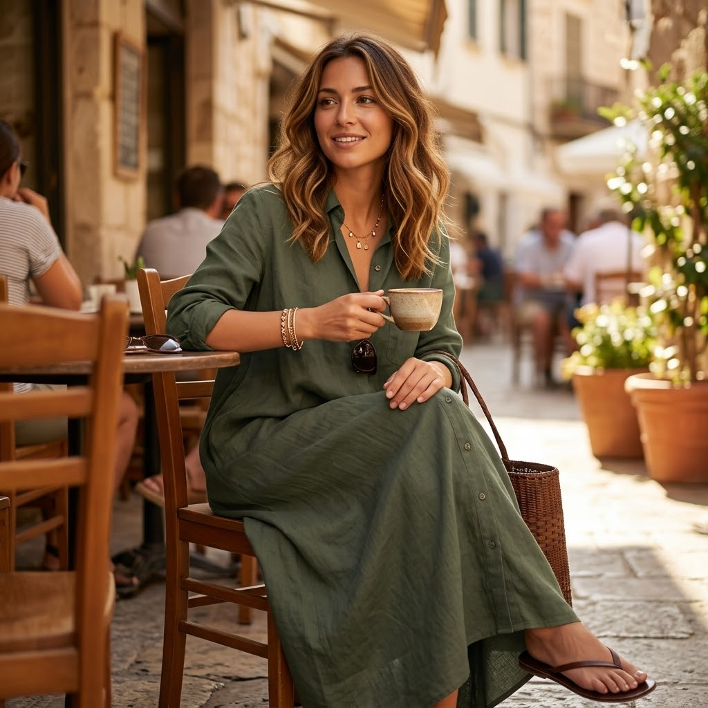 Effortless Maxi Shirt Dress with Pockets