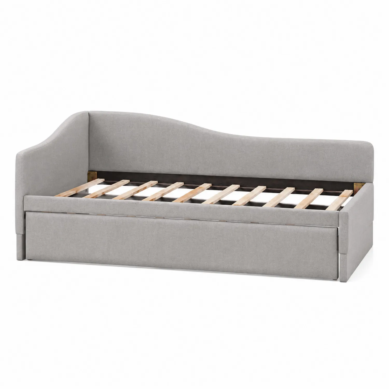 Cama de Madera y Poliéster Gris 200x90 cm-Casabonitaix