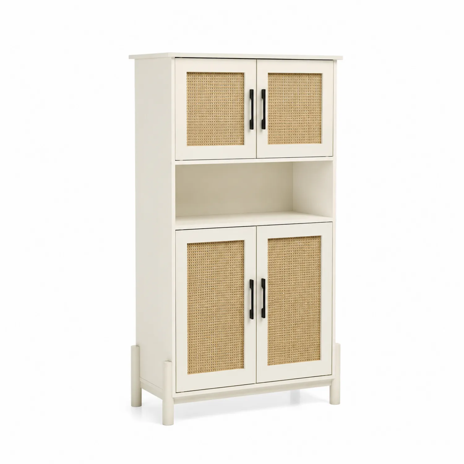 Armario de Madera con Puertas de Ratán Natural-Casabonitaix