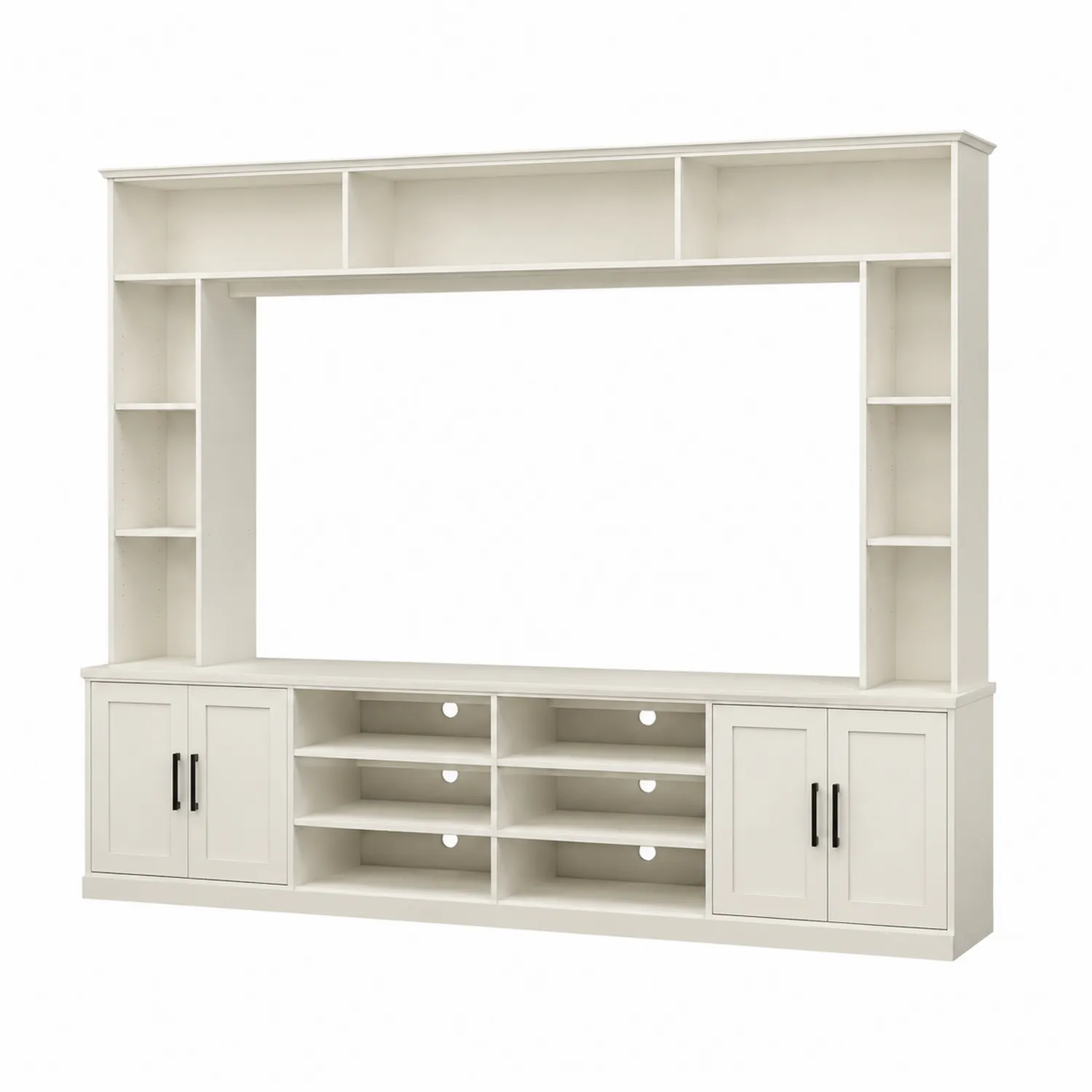 Centro de Entretenimiento de Madera MDF Blanco 240 cm-Casabonitaix