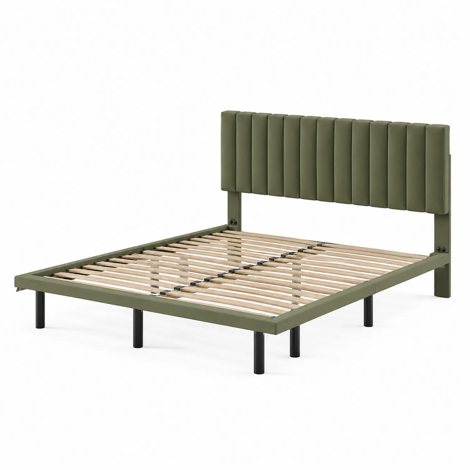 Cama de metal con cabecero tapizado de 140x200 cm-Casabonitaix