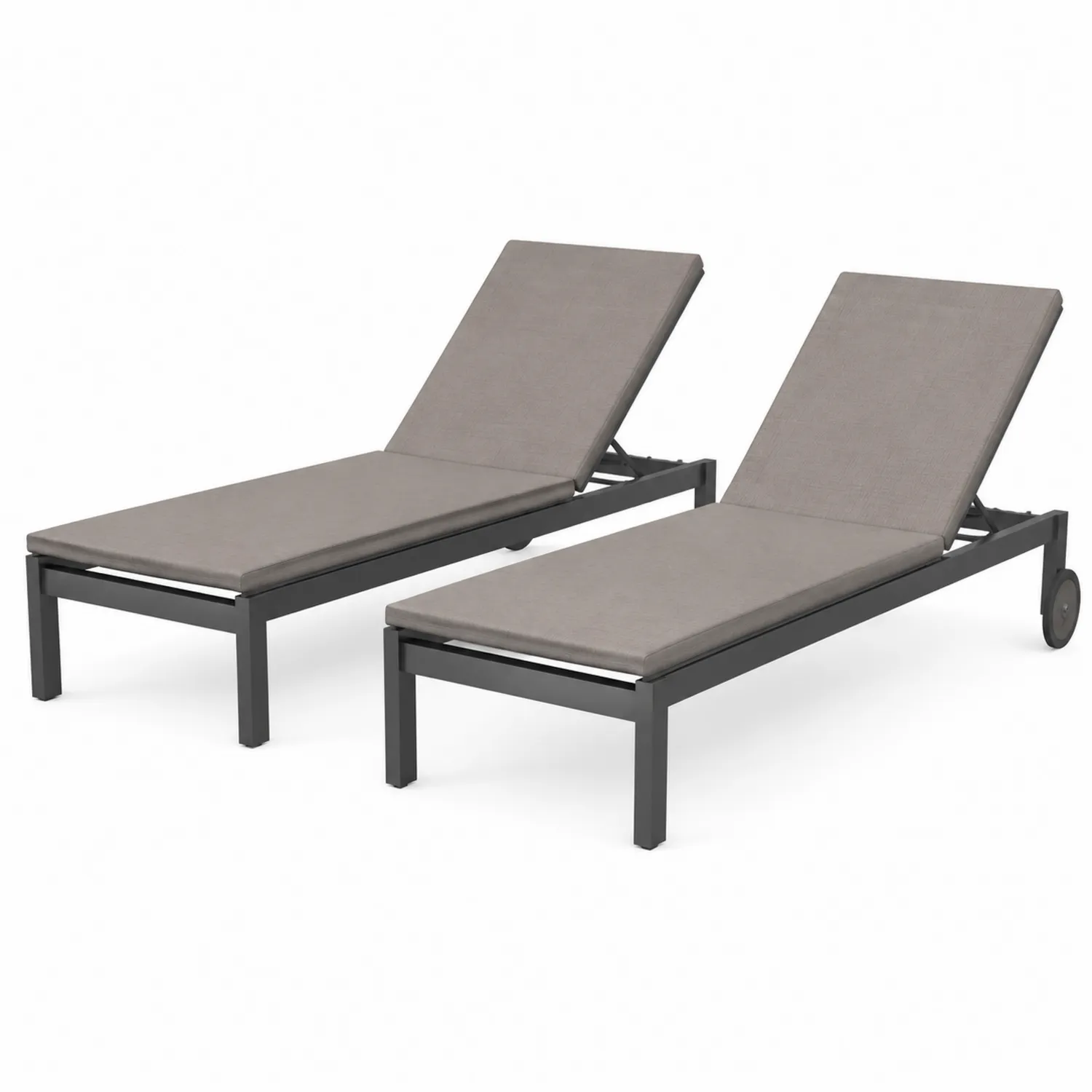 Conjunto de 2 Tumbonas Ajustables de Aluminio Gris-Casabonitaix