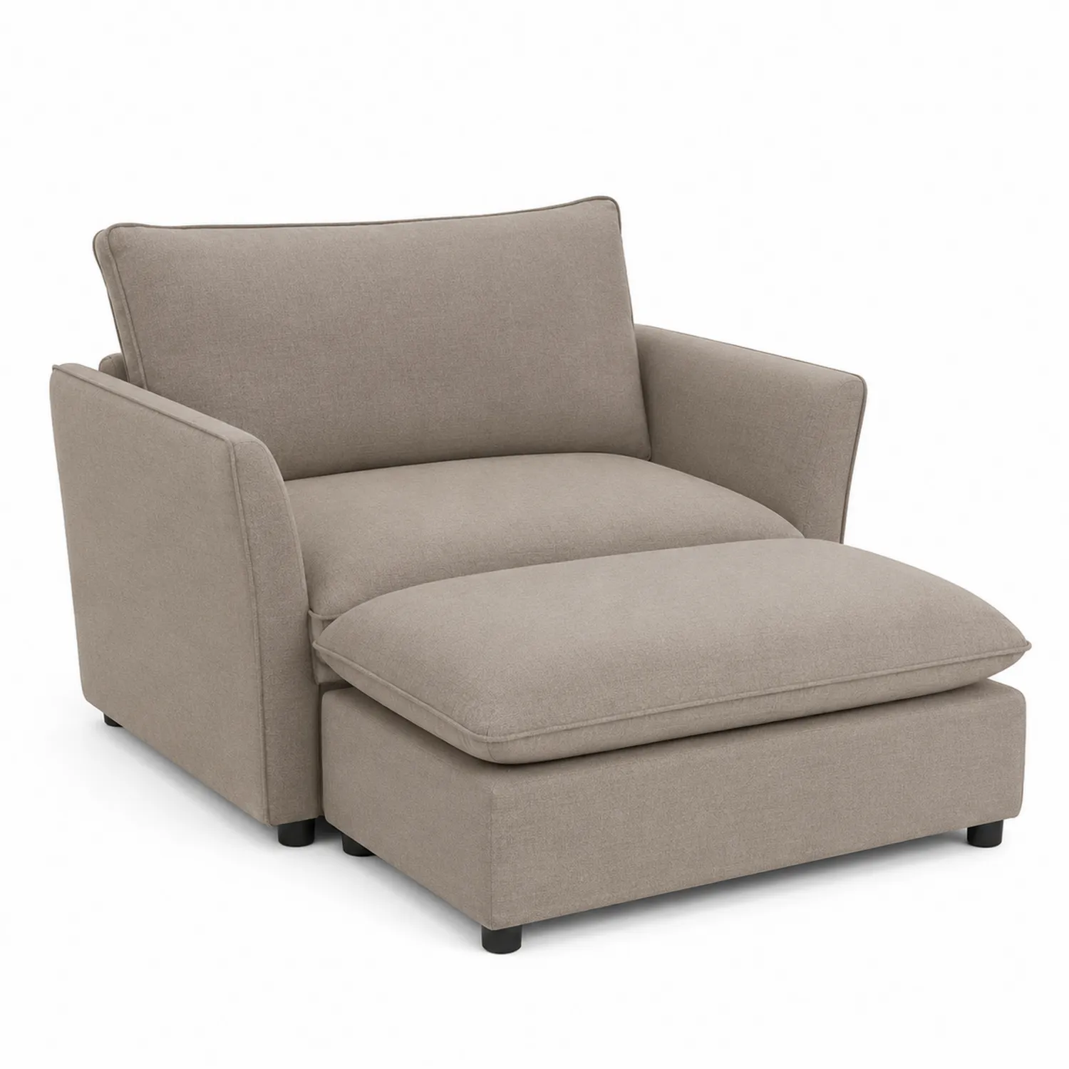 Sofá modular con reposapiés en tela beige-Casabonitaix