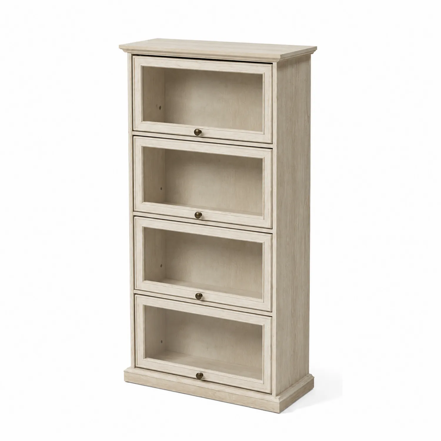 Estantería de Madera con Puertas de Vidrio de 4 Niveles