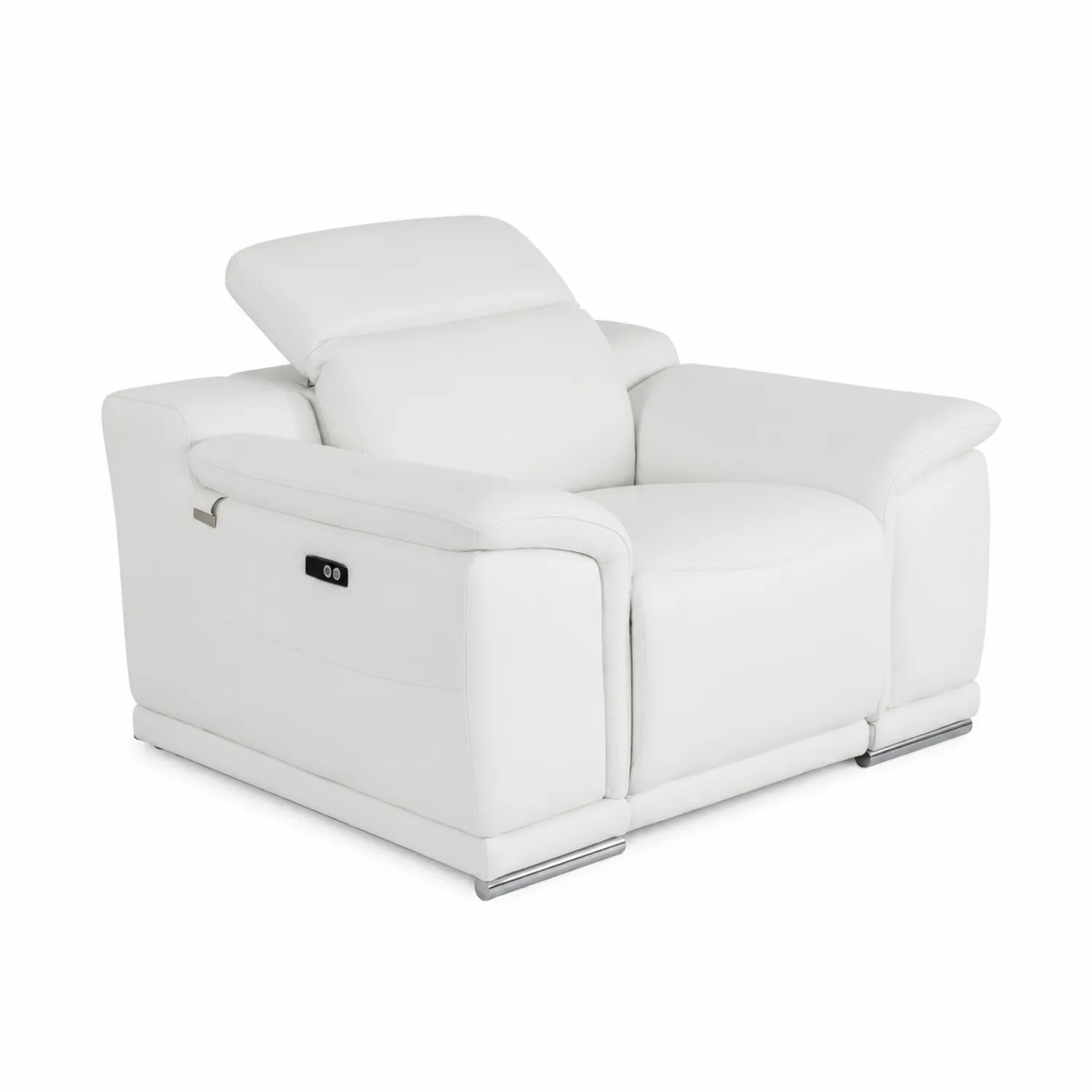 Sillón Reclinable de Piel Sintética Blanca con Función Eléctrica