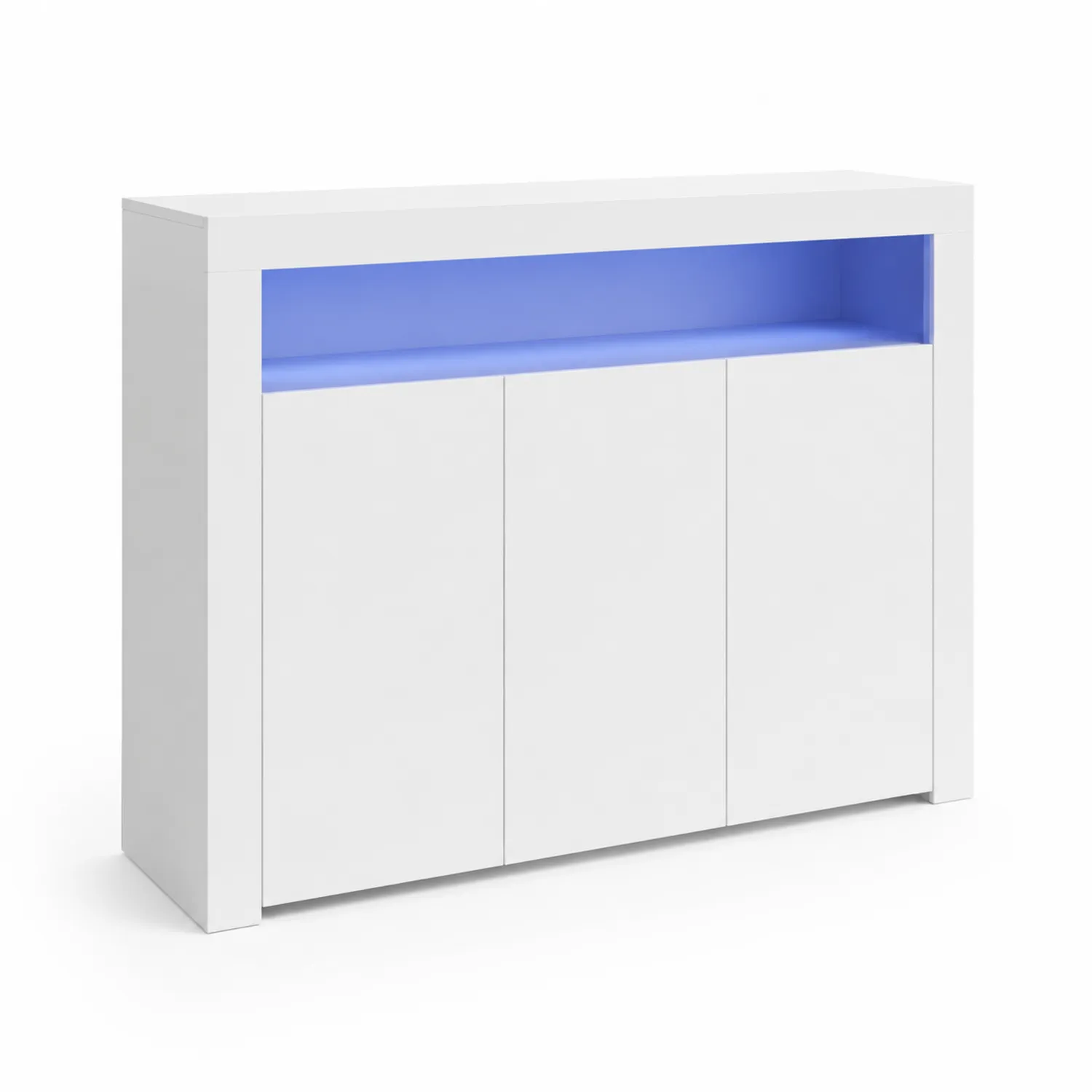 Aparador de MDF Blanco con Luz LED