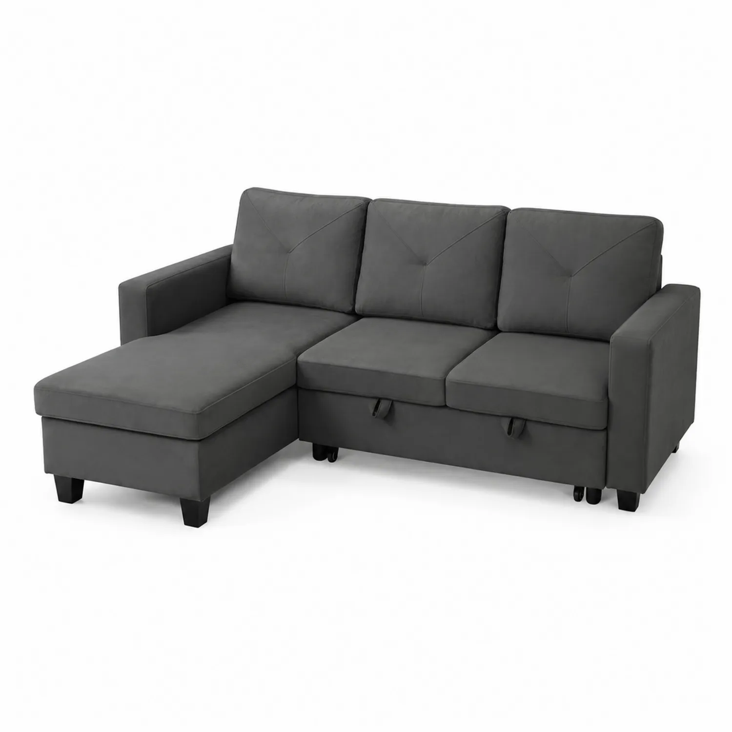 Sofá Chaise Longue con Almacenaje en Gris