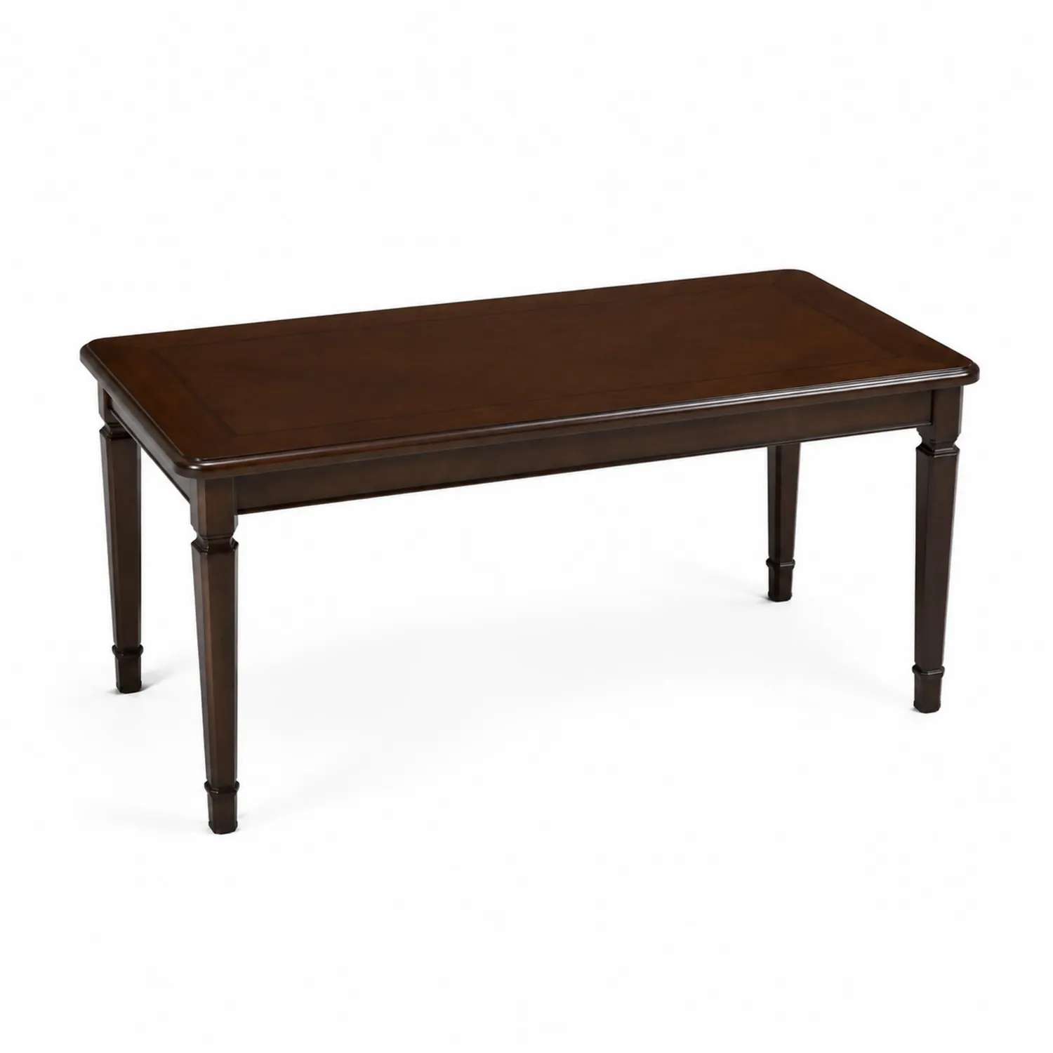 Mesa de centro rectangular de madera de caoba marrón oscuro 120x60x45 cm