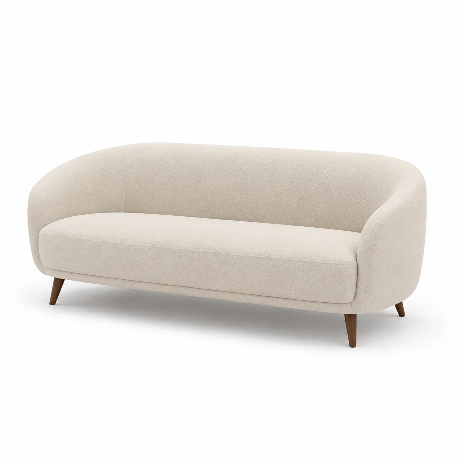 Sofa dwuosobowa owalna z tkaniny akrylowej z nogami bukowymi