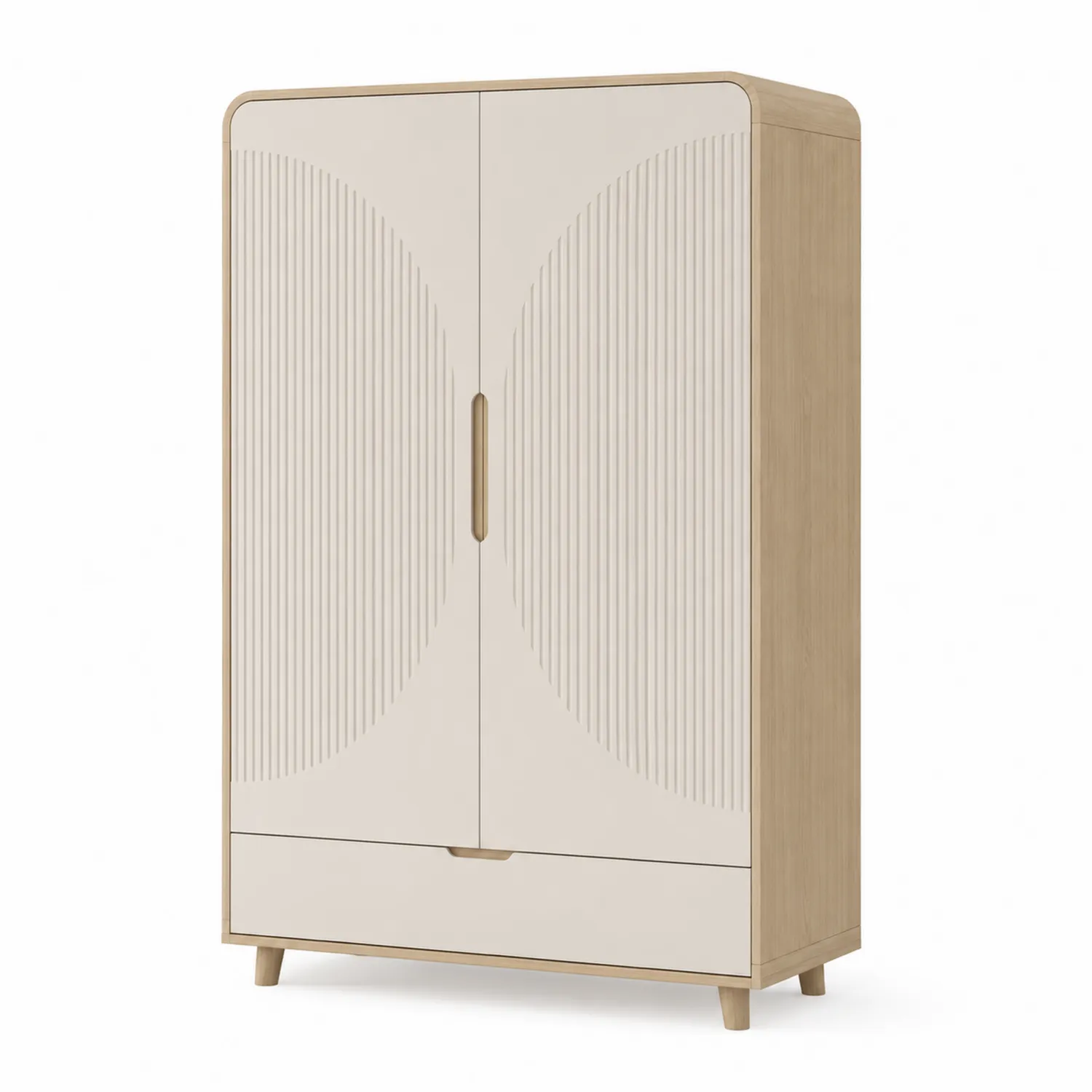 Szafa dwudrzwiowa z szufladą MDF Dąb/Biały 180x90x50 cm