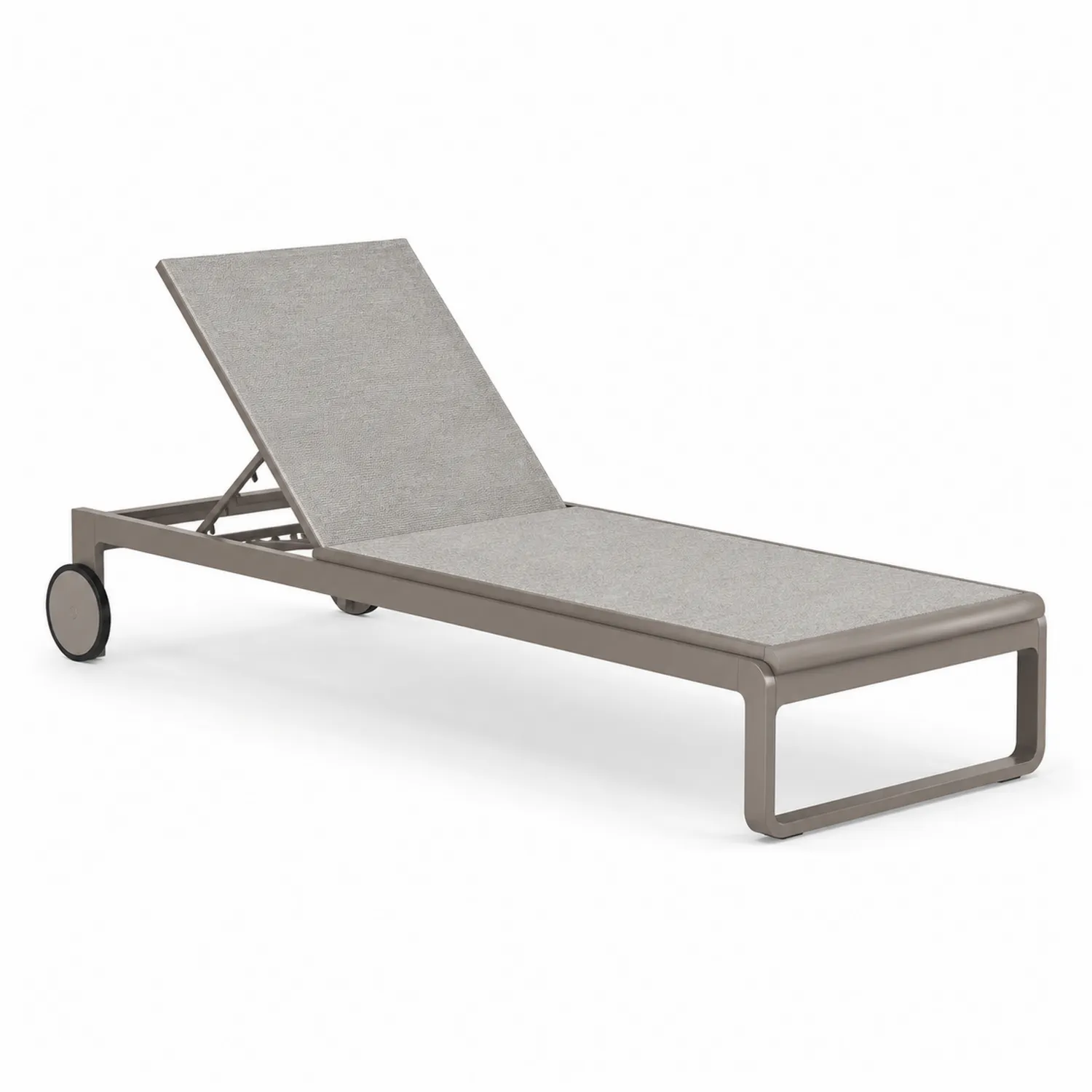 Leżak ogrodowy aluminiowy z regulowanym oparciem 200x70x30 cm Beżowy
