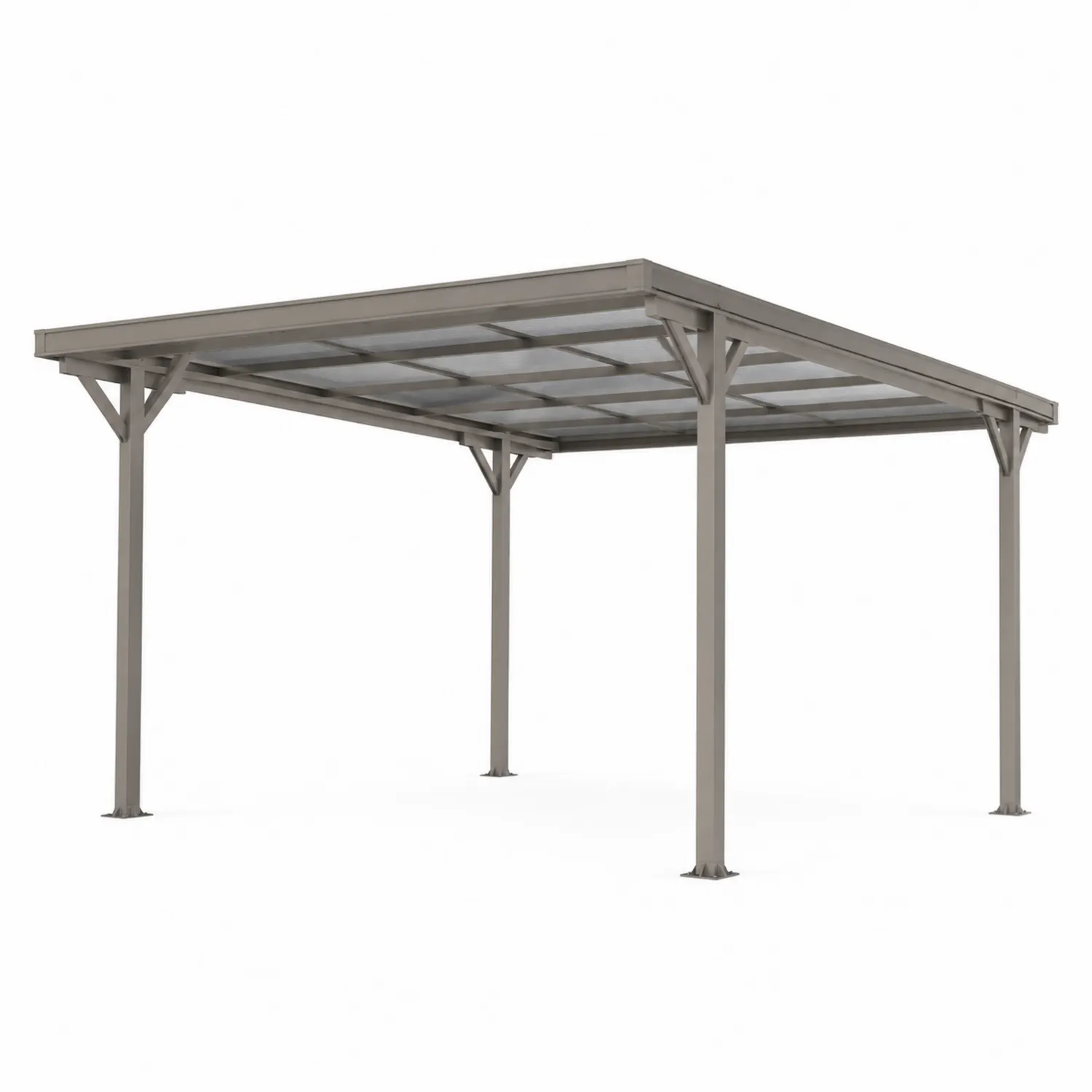 Zadaszenie garażowe aluminiowe z poliwęglanu 300x400x250 cm Szary