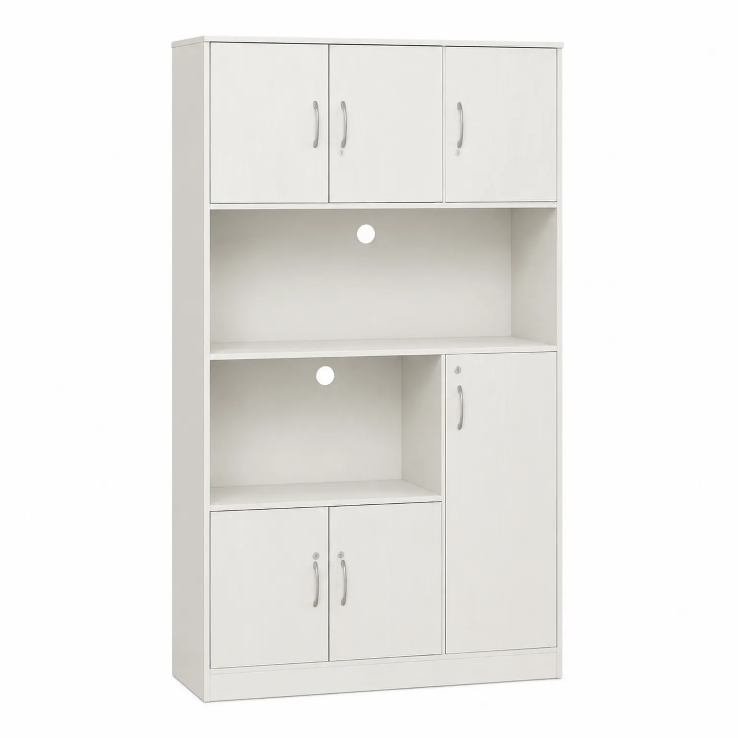 Szafka z płyty MDF, 6 drzwi, Biała