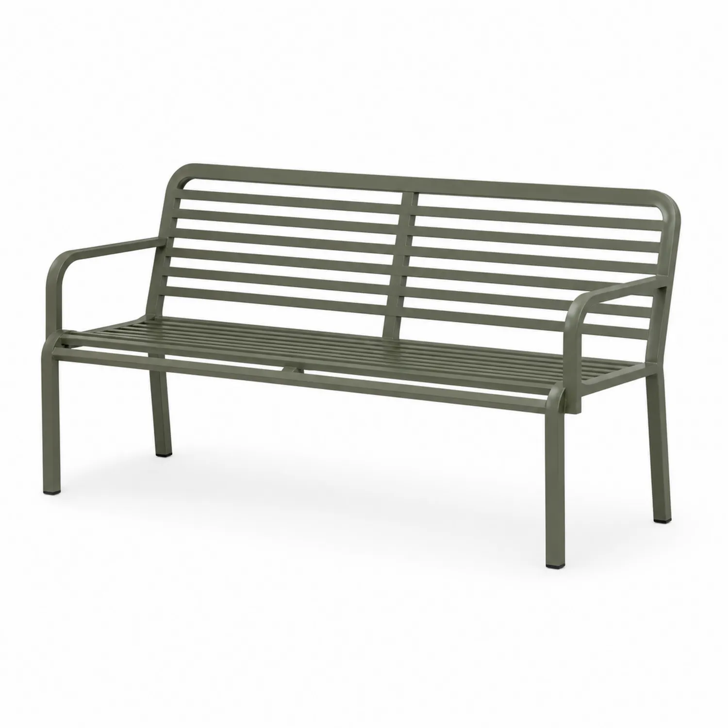 Ławka ogrodowa metalowa stalowa zielona 120 cm