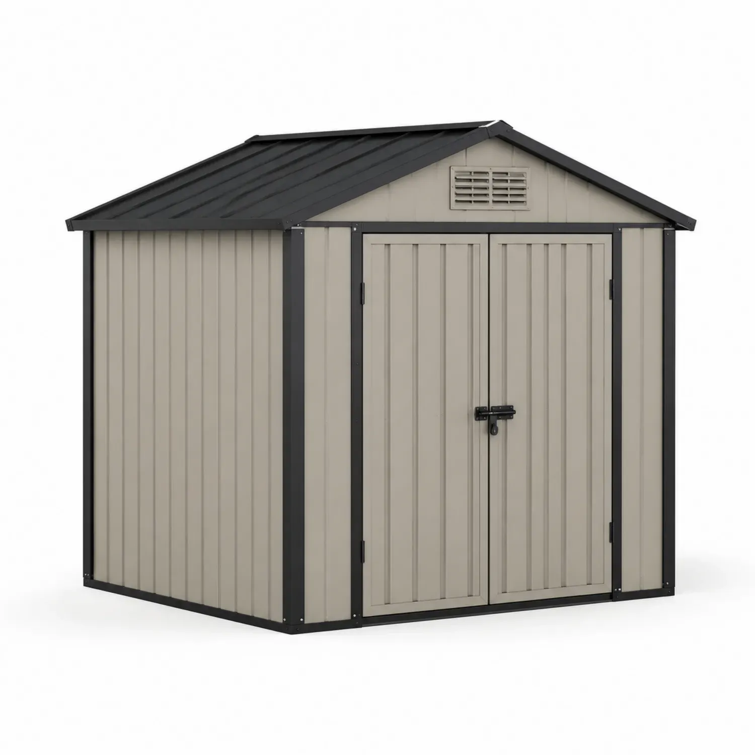 Domek ogrodowy PCV 210 x 180 cm Beżowy