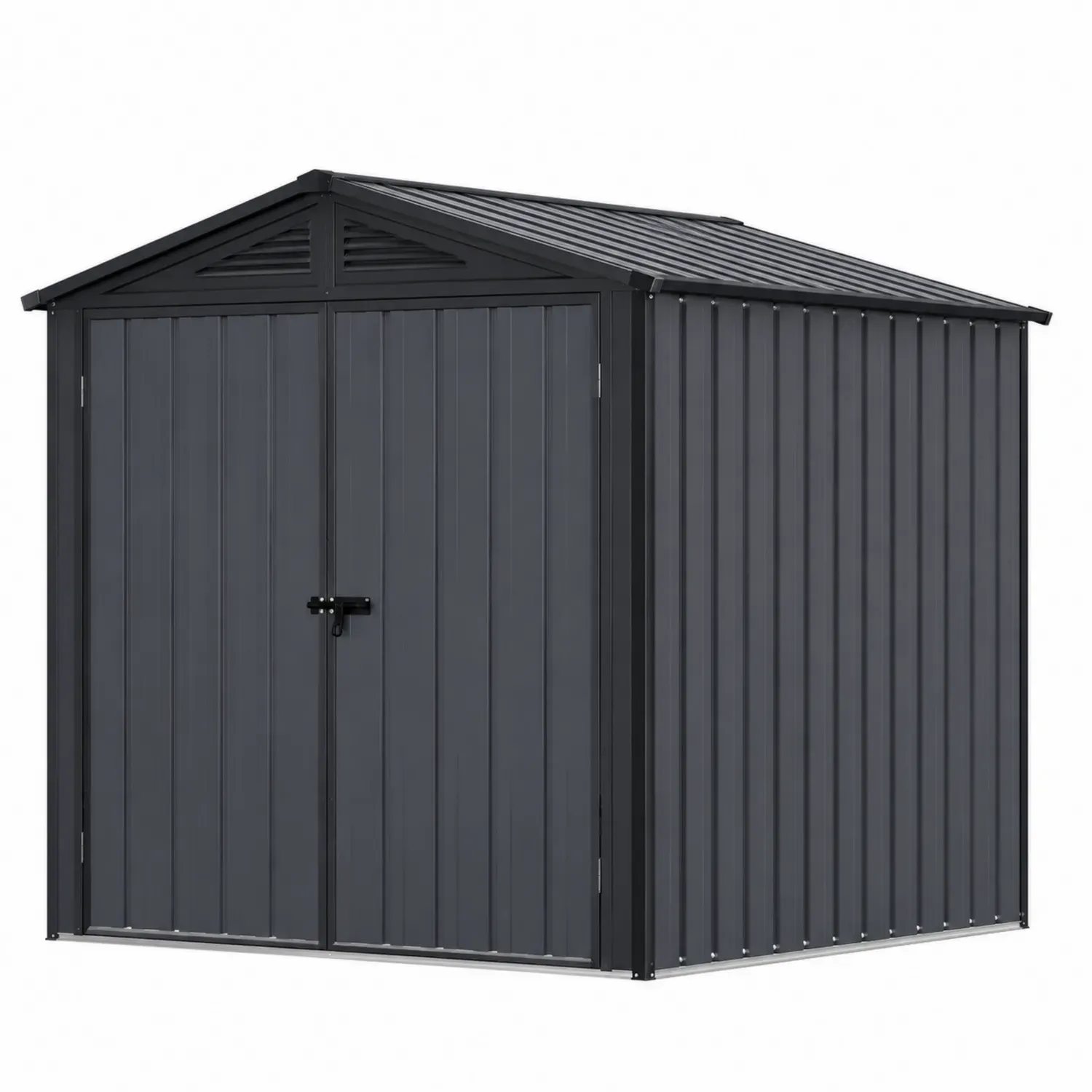 Metalowy schowek ogrodowy 257x205x177 cm stalowy szary
