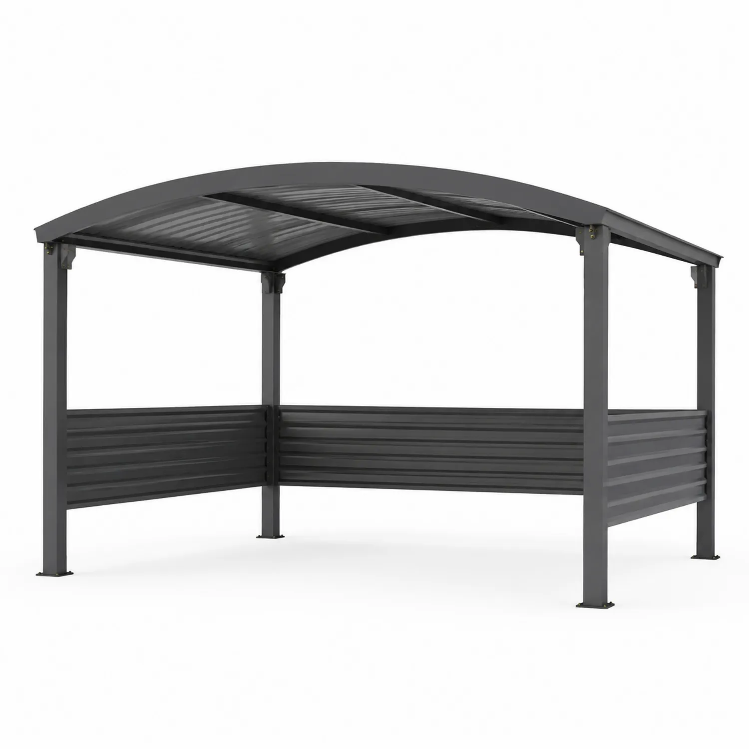 Wiata Garażowa Stalowa Szara 3m x 4m