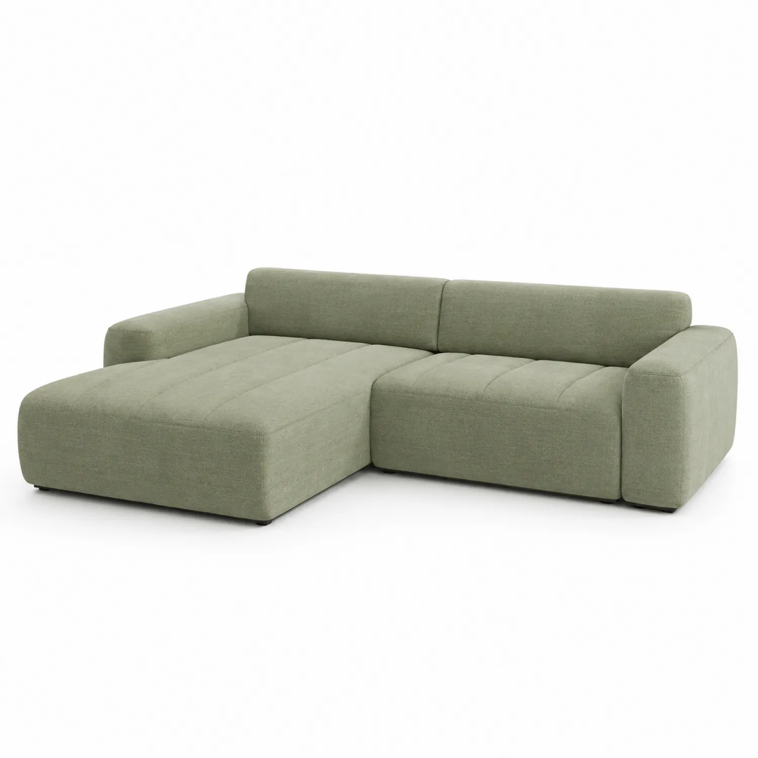 Kanapa narożna tkaninowa zielona 250x150x85 cm