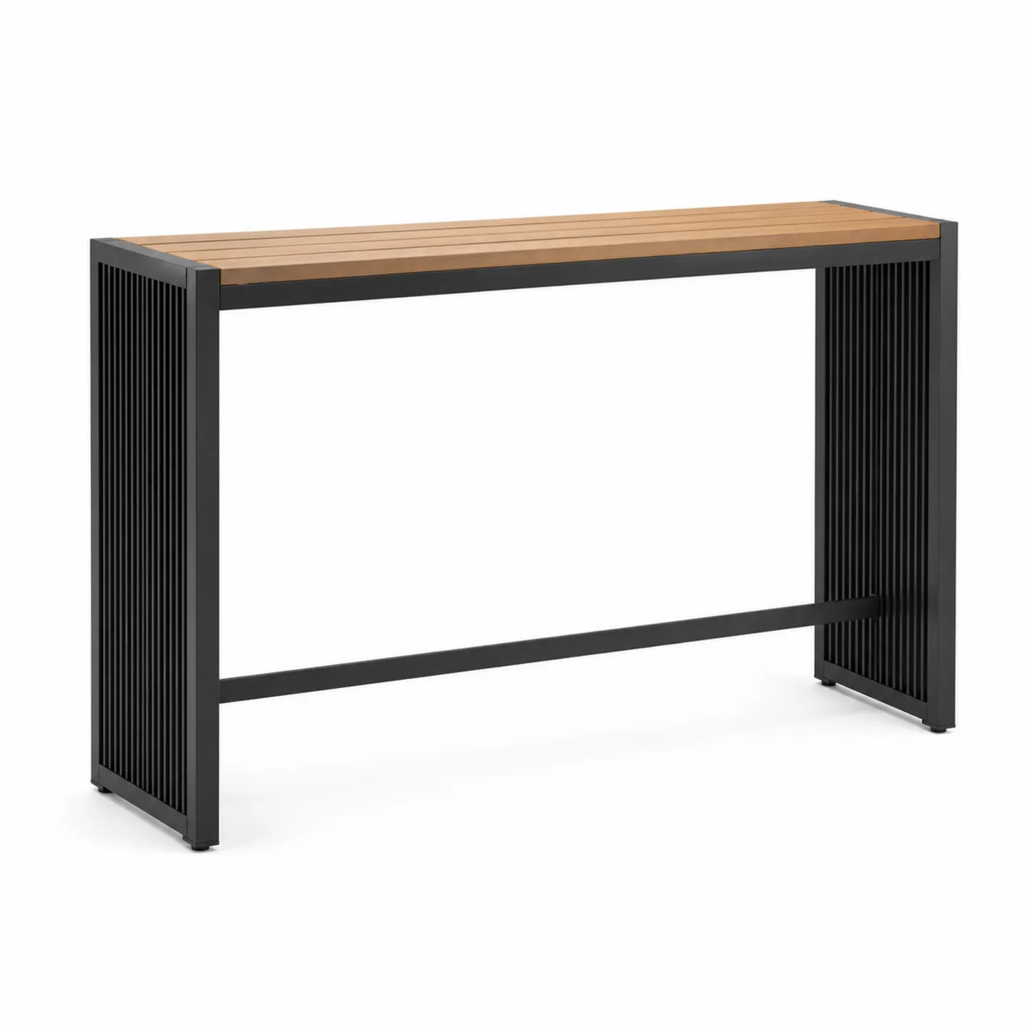 Stół barowy aluminiowy z drewna 140 cm Czarny i Brązowy