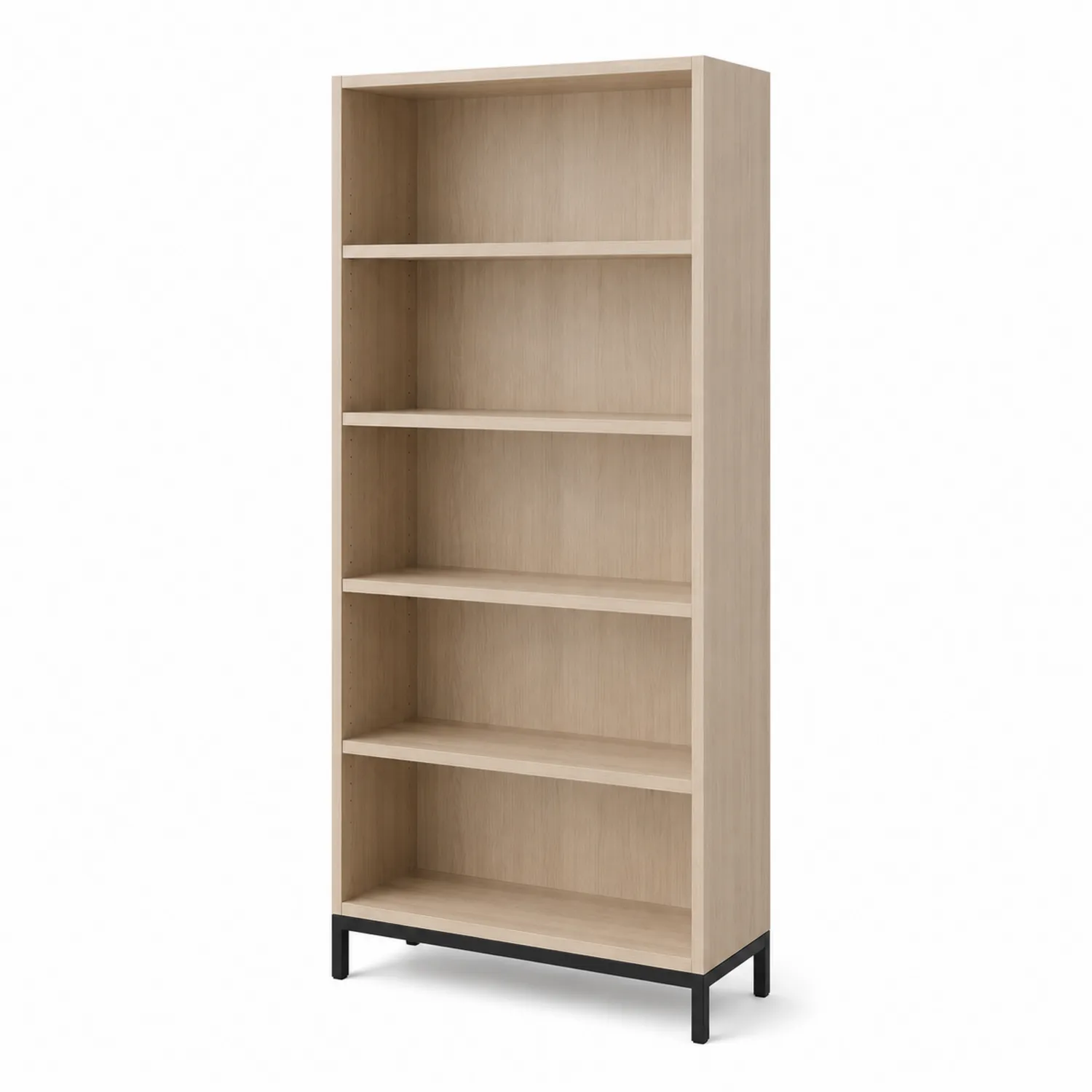 Regał z MDF i Stalową Podstawą 5 Półek Dąb 180x80x30 cm