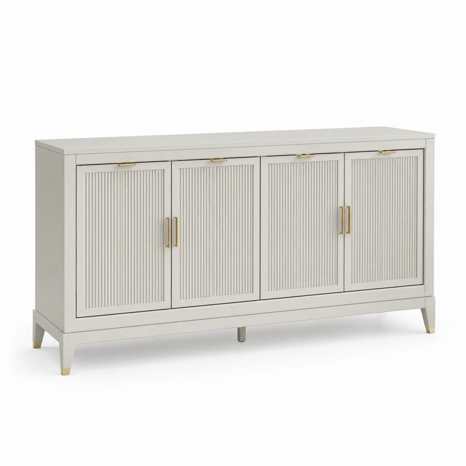 Komoda z MDF i drewna sosnowego, Biało-Złota