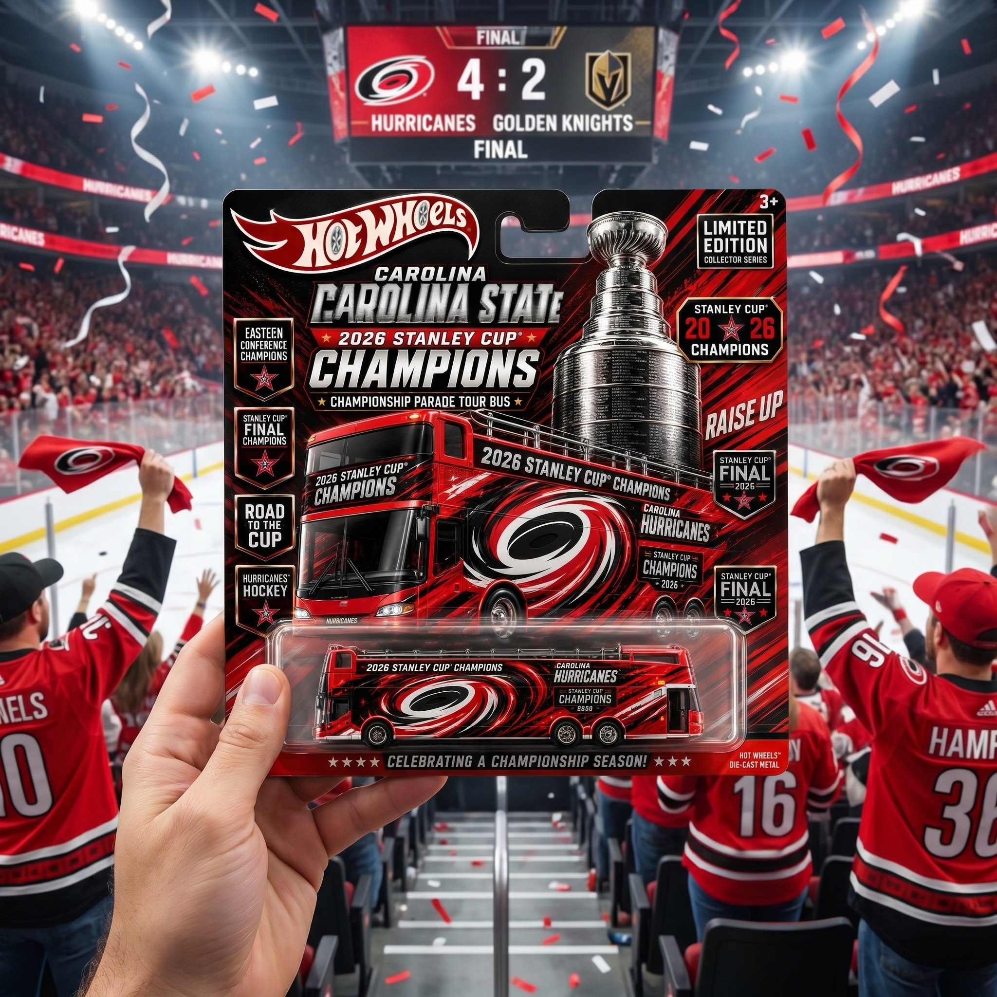 Carolina Hurricanes 2026 Stanley Cup Champions Bus
