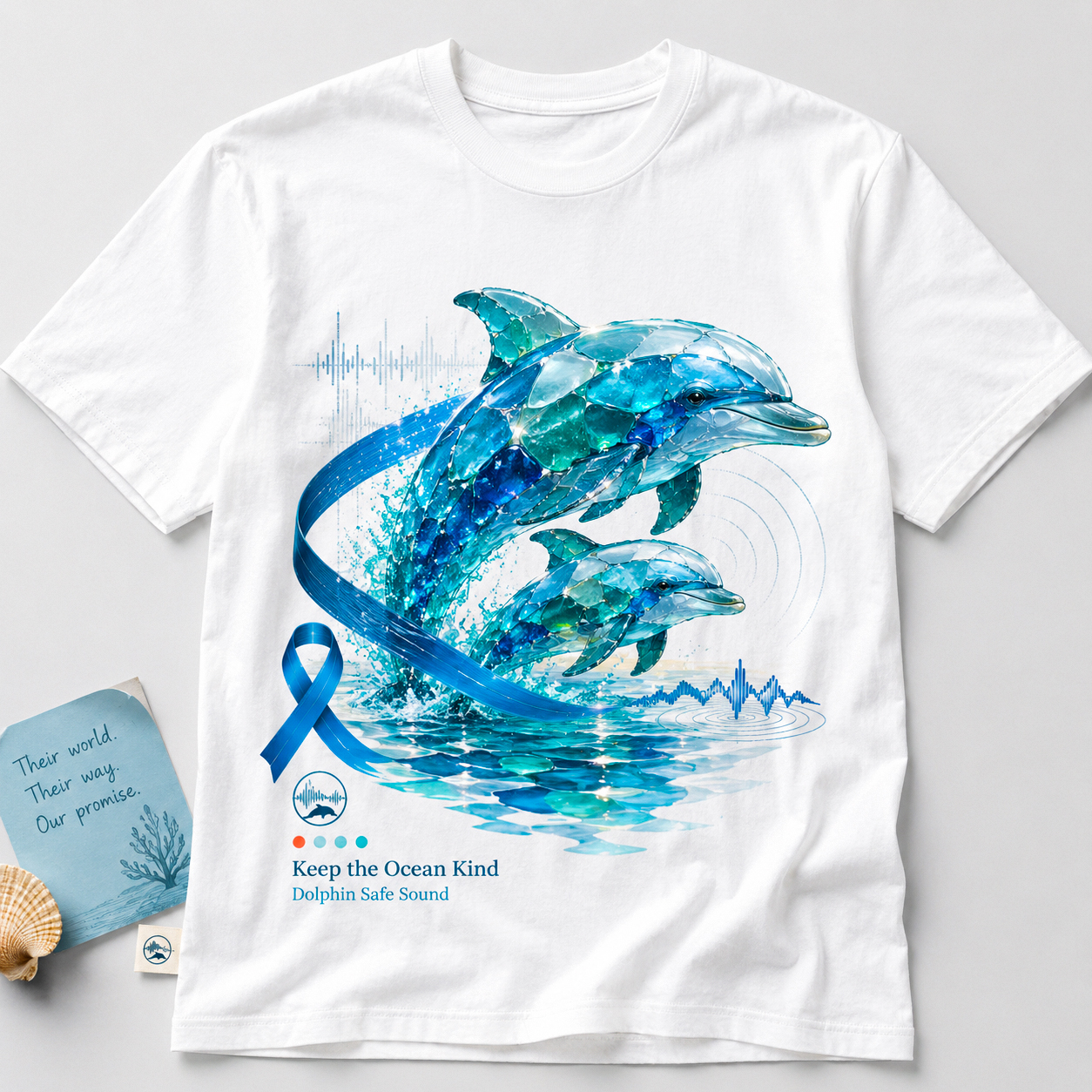 Keep The Ocean Kind Dolphin Safe Sound Graphic T-Shirt