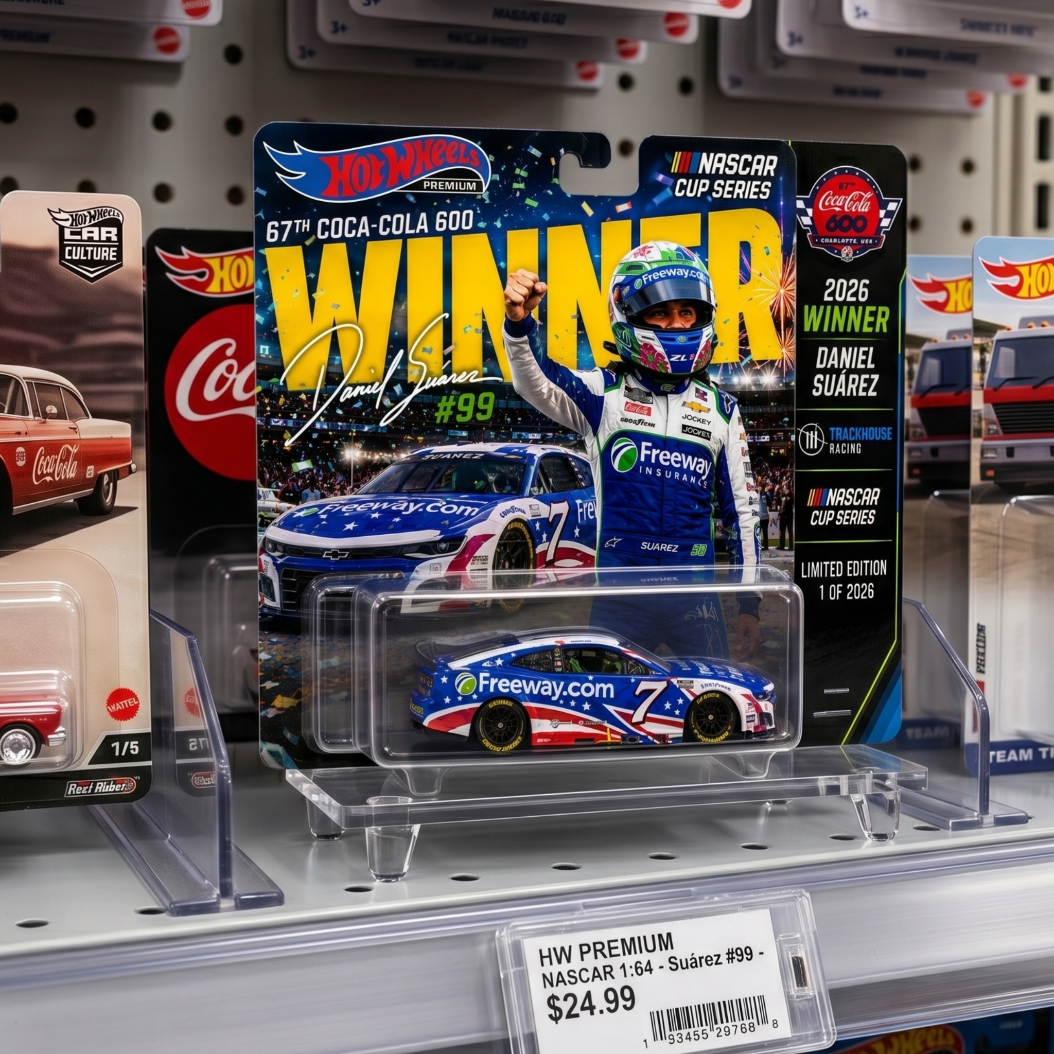 Premium × NASCAR Daniel Suárez Coca-Cola 600 WINNER  Edition Firewheel