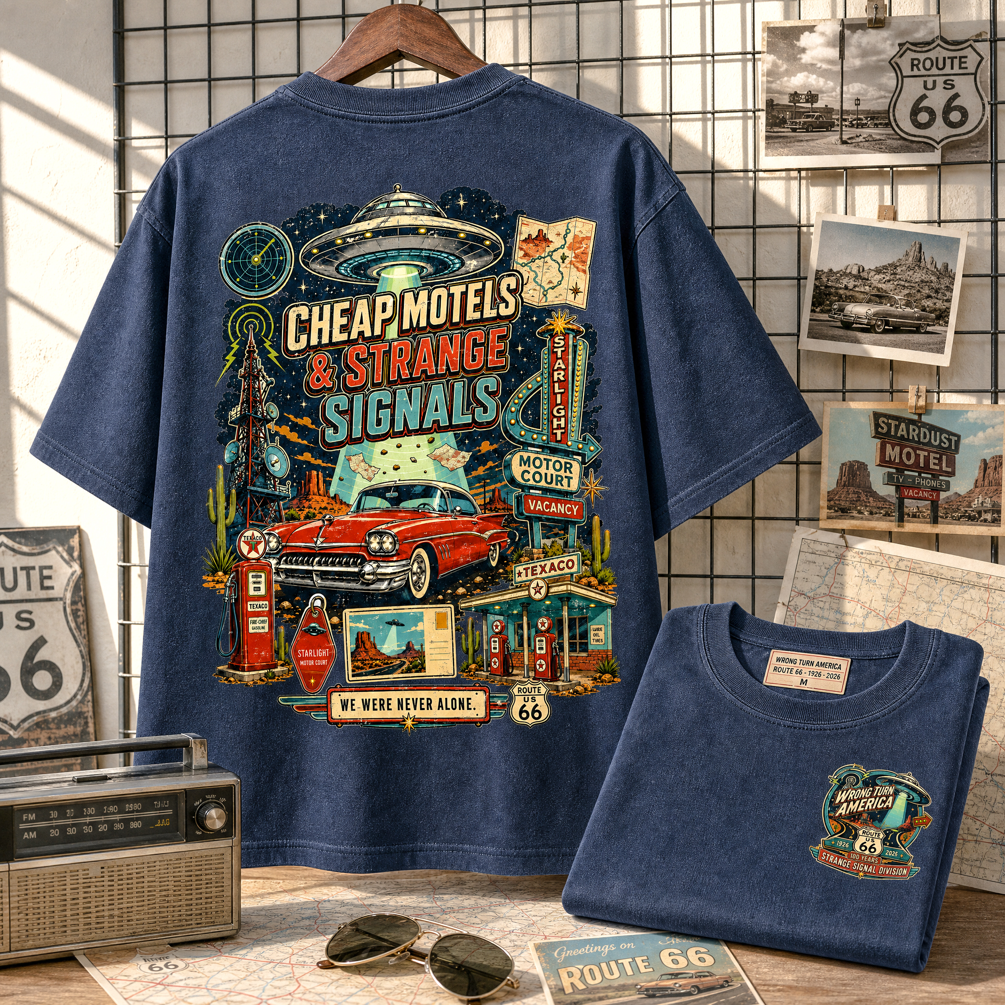 Wrong Turn America — Cheap Motels & Strange Signals Vintage Graphic Tee