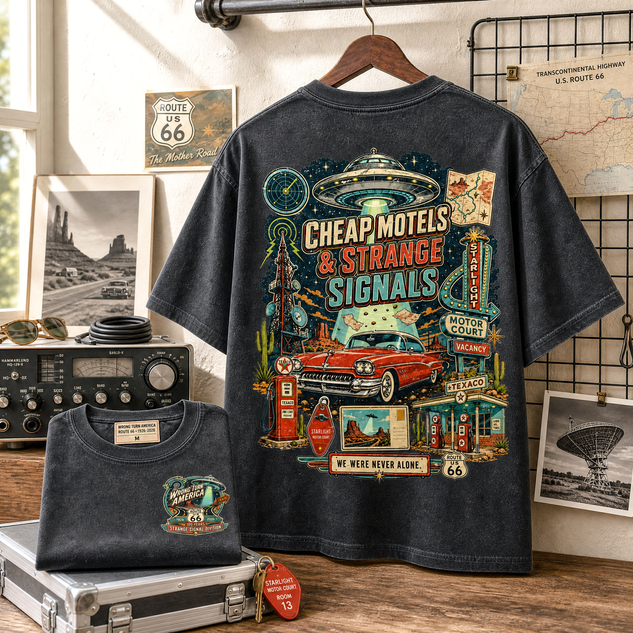Wrong Turn America — Cheap Motels & Strange Signals Vintage Graphic Tee