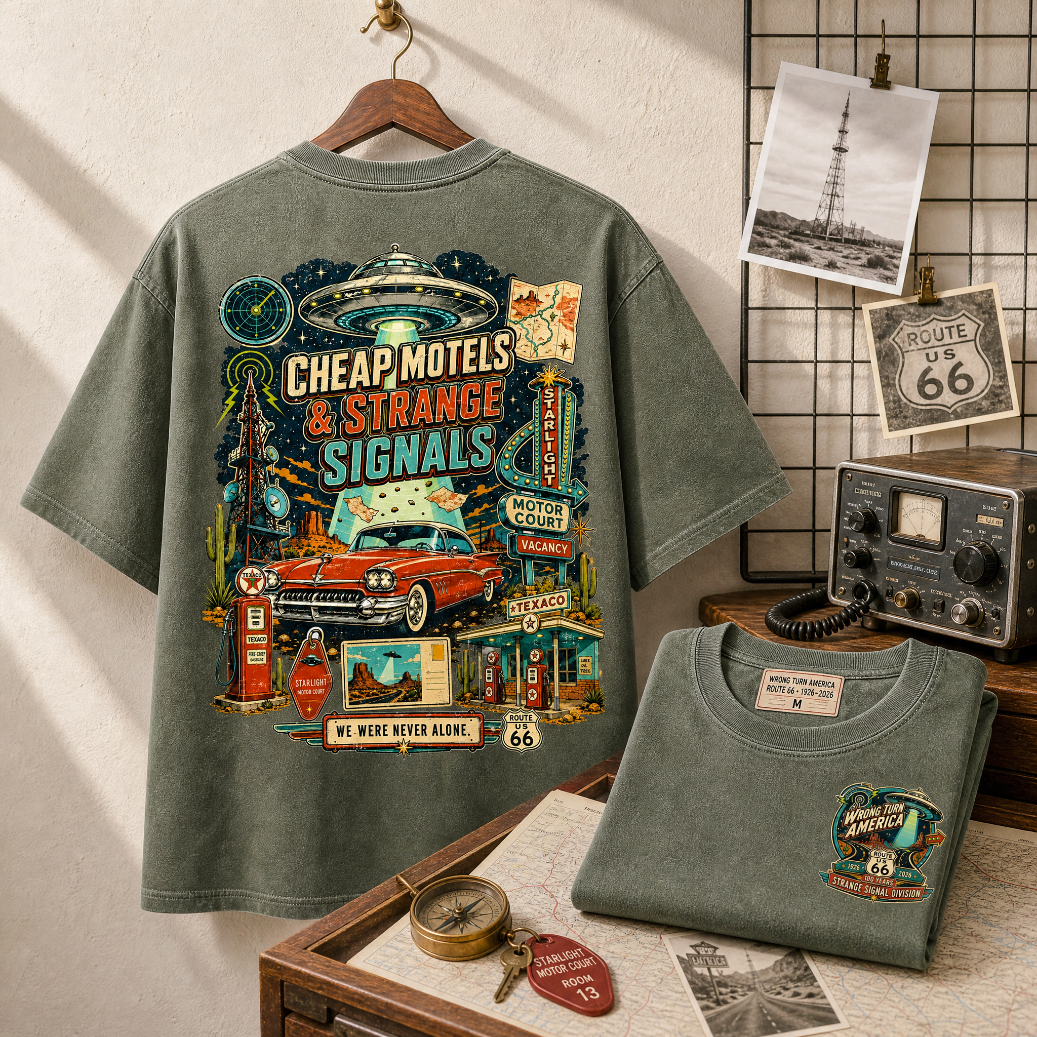 Wrong Turn America — Cheap Motels & Strange Signals Vintage Graphic Tee