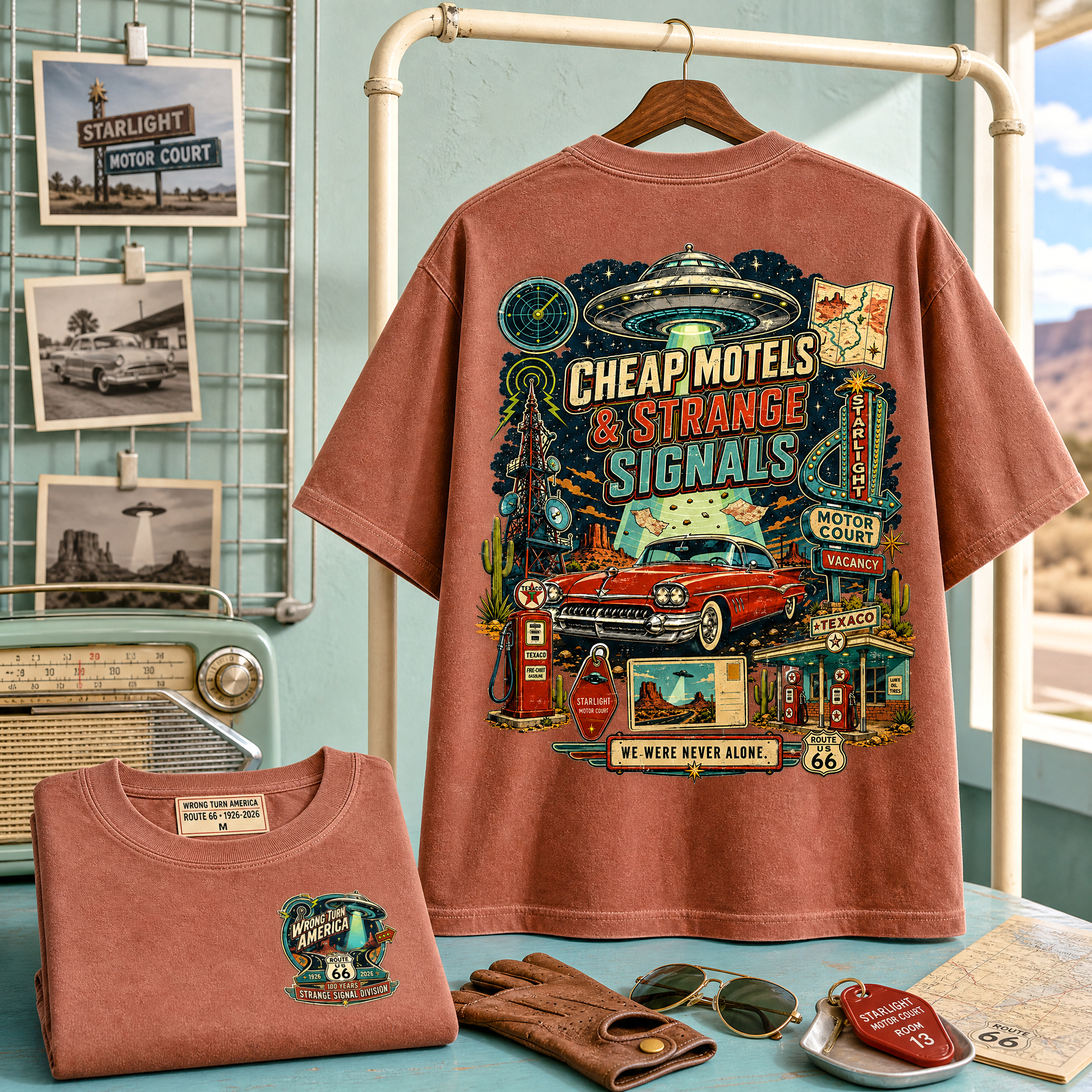 Wrong Turn America — Cheap Motels & Strange Signals Vintage Graphic Tee