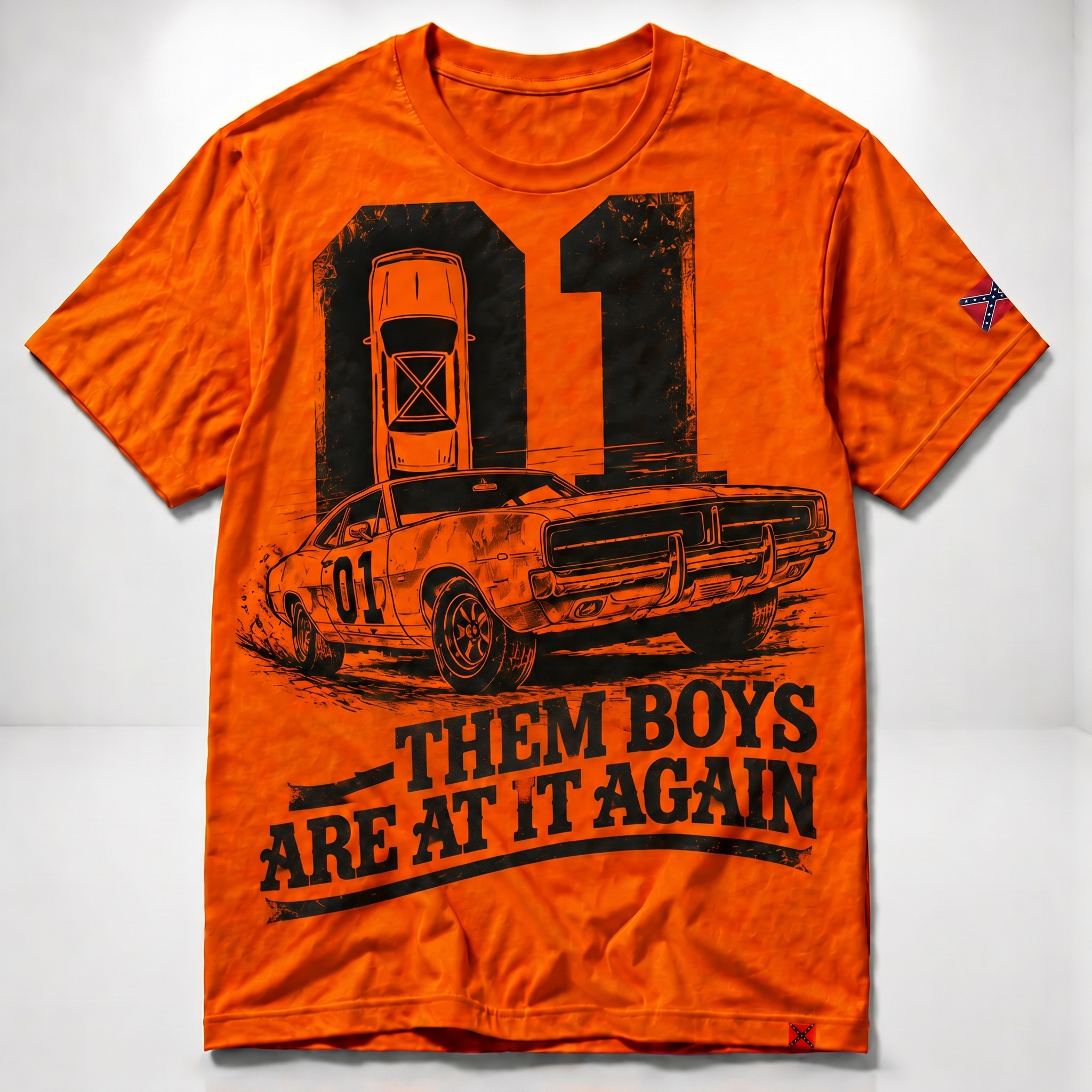 Duke Vintage Orange 01 Muscle Car Graphic T-Shirt
