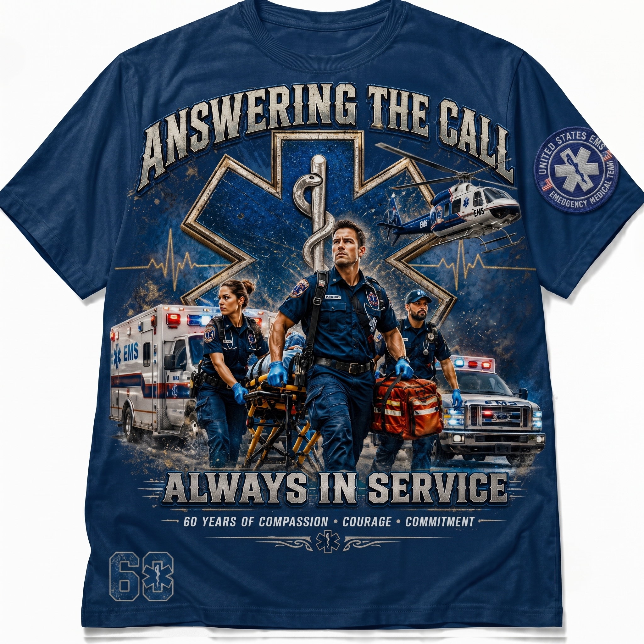 Emergency Medical Services Tee, 60 Years Commemorative Shirt