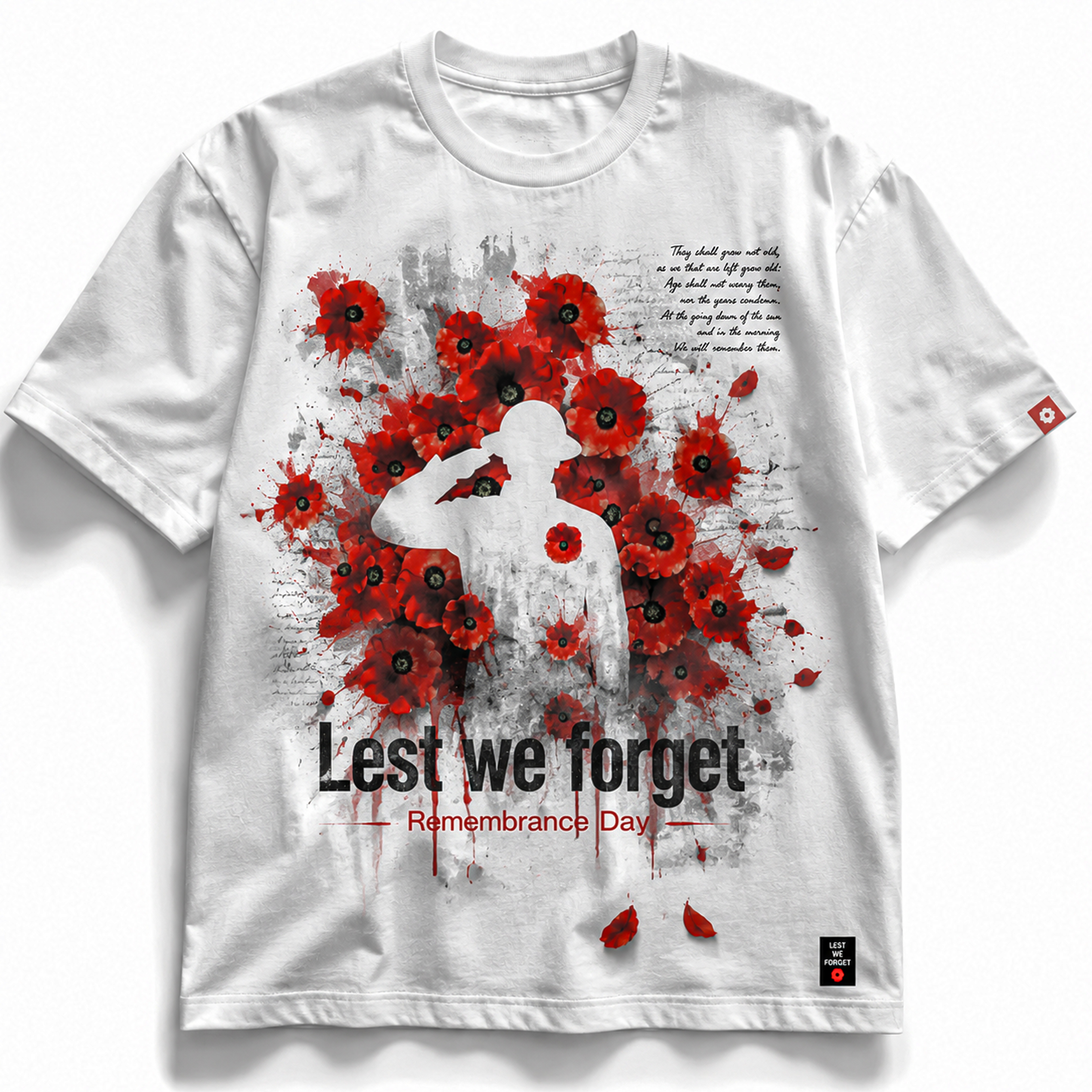 Lest We Forget Poppy Remembrance Day Graphic T-Shirt