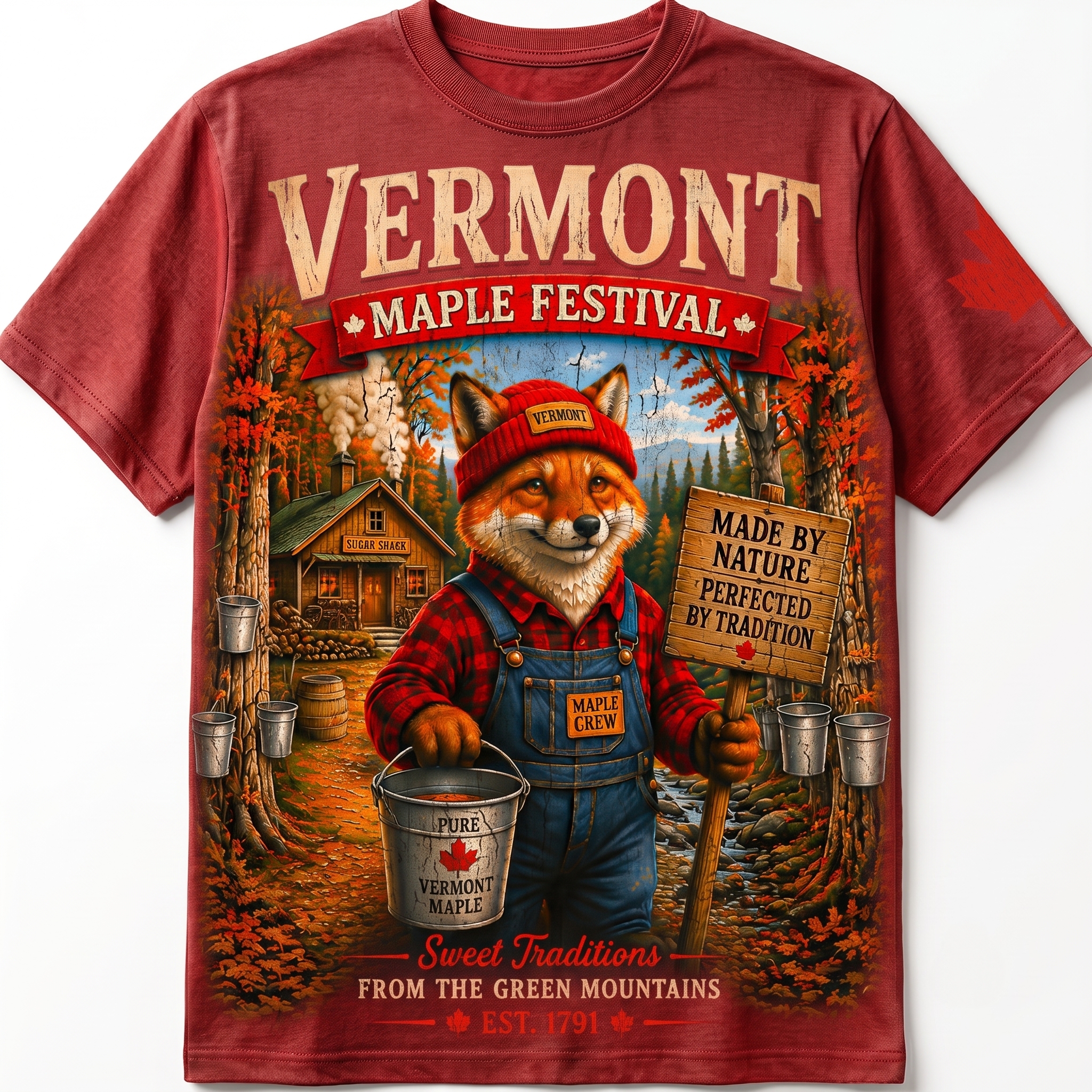 Vermont Maple Festival Red Fox Graphic Tee